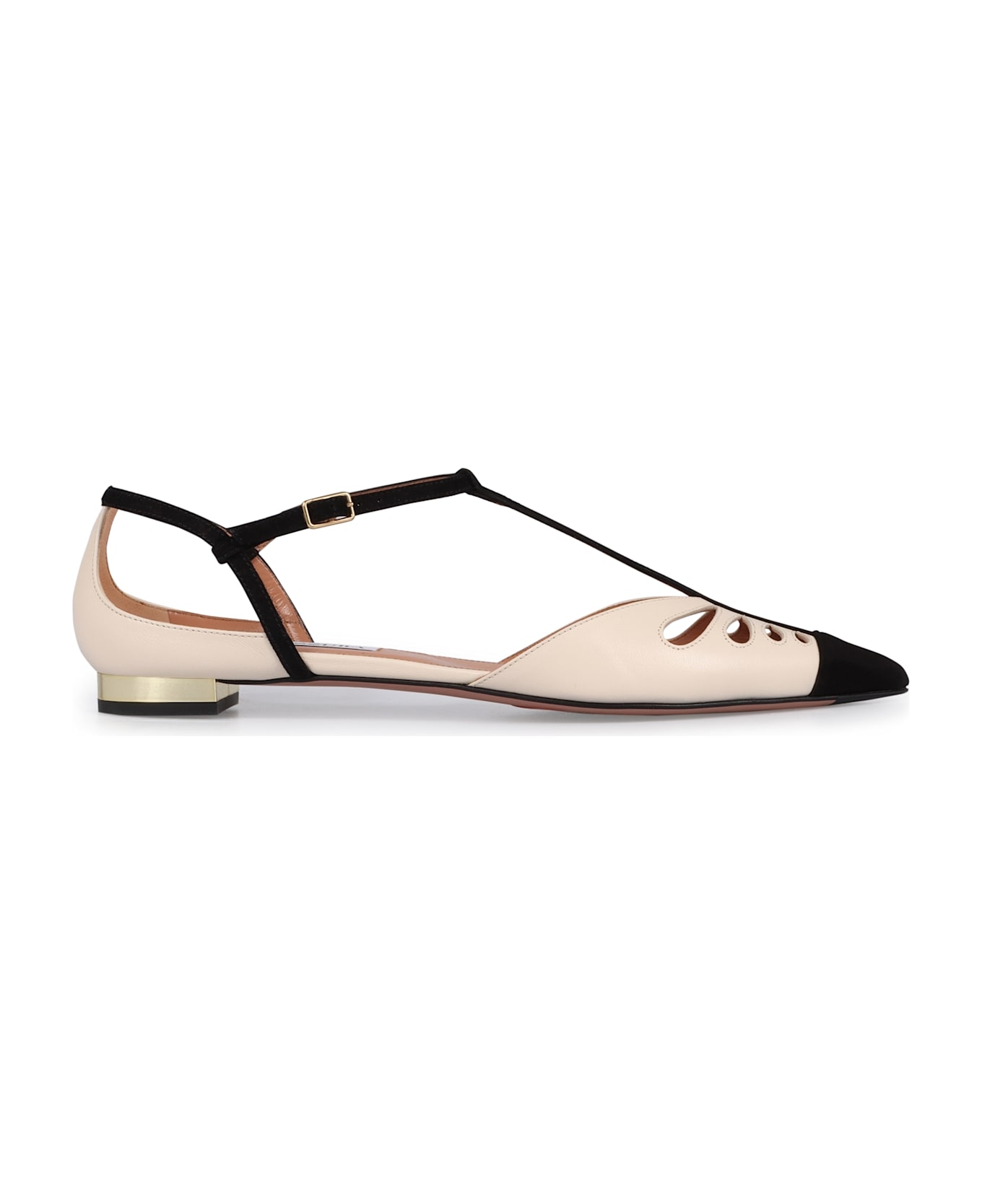 Aquazzura Camille Leather Ballet Flats - White