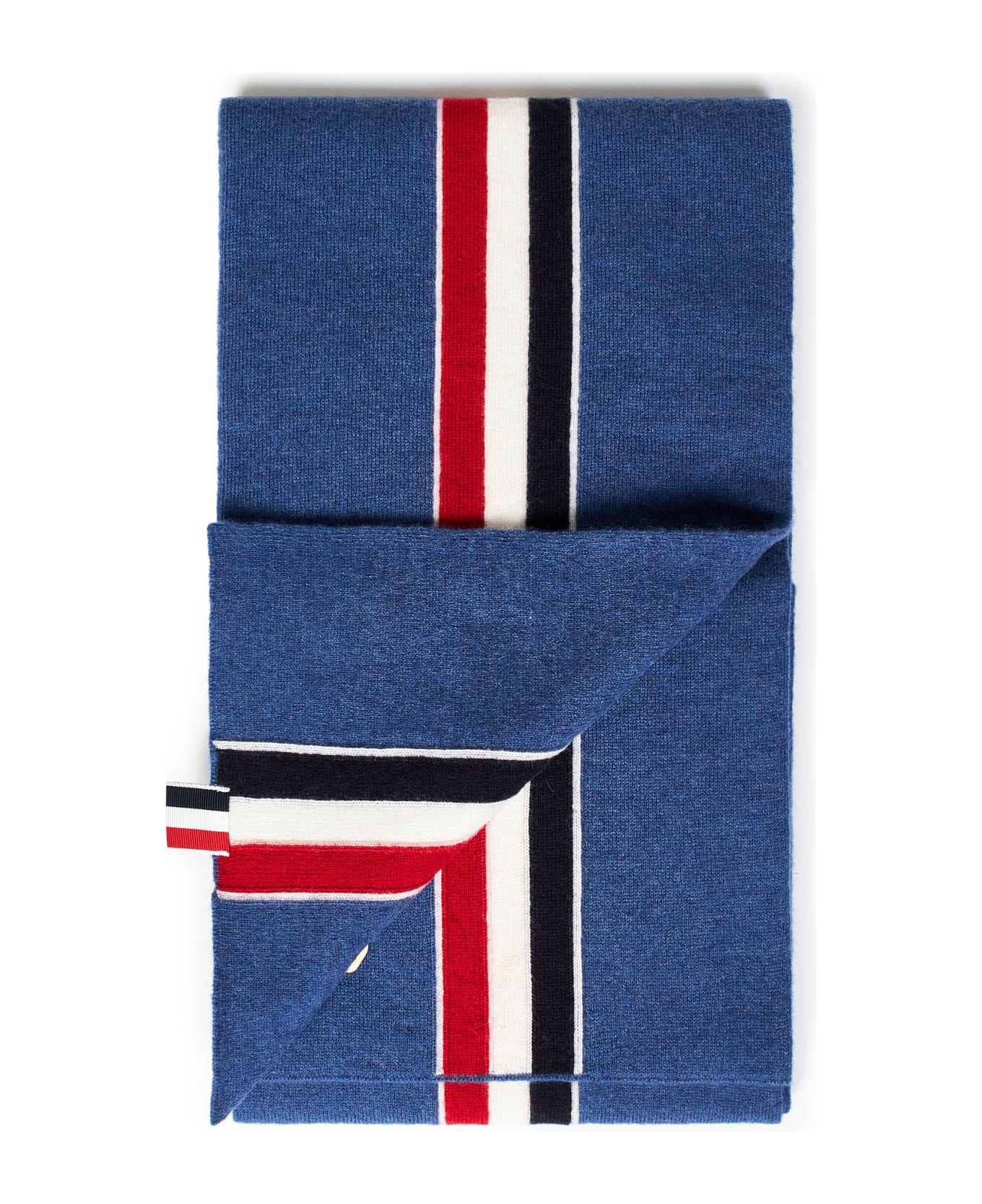 Thom Browne Rwb Logo Inlay Scarf - BLUE スカーフ