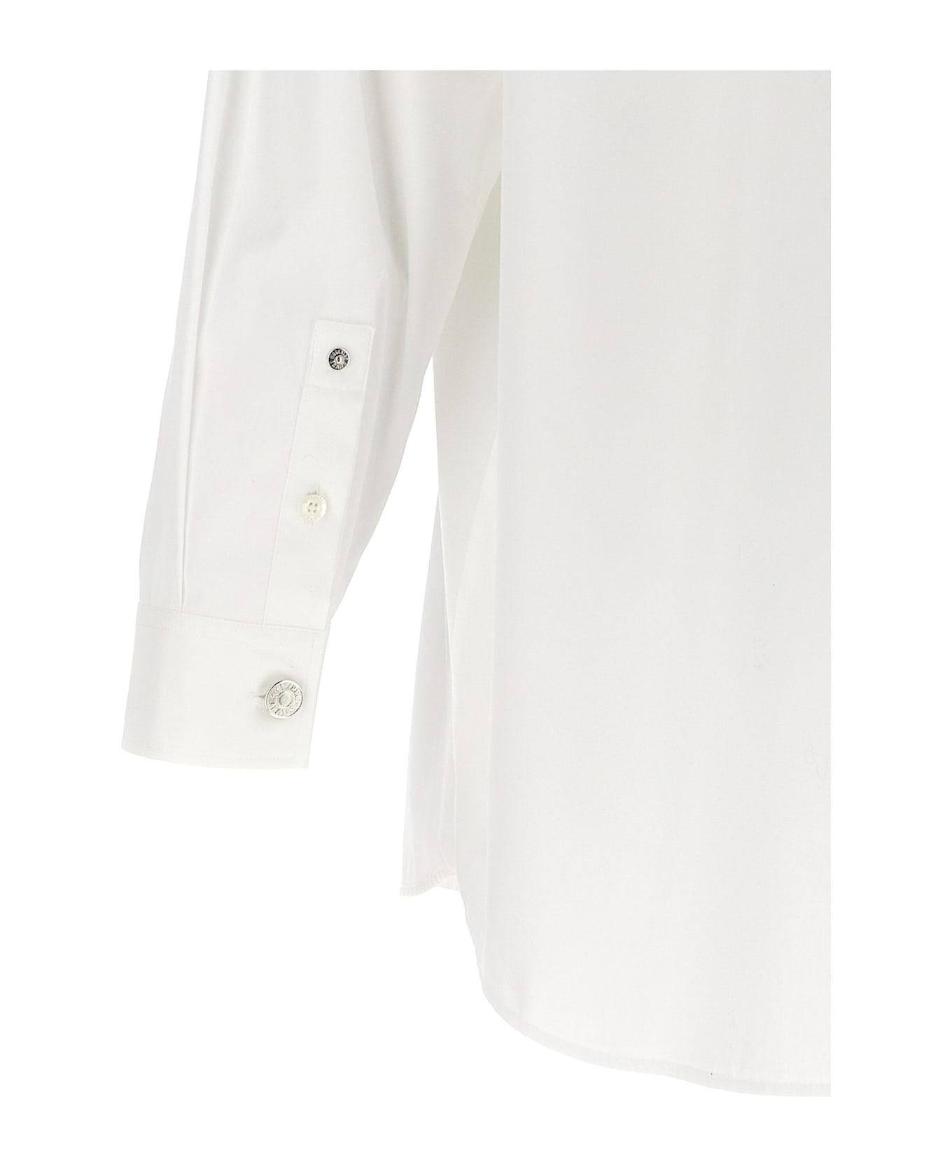 M05CH1N0 Jeans Logo Print Shirt - White