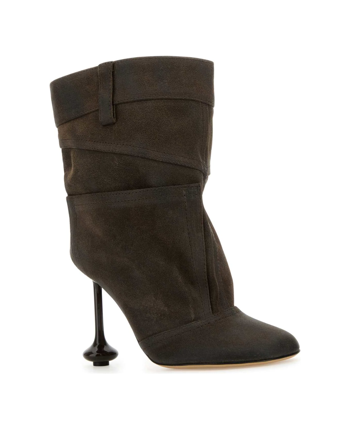 Loewe Brown Suede Ankle Boots - TAUPE