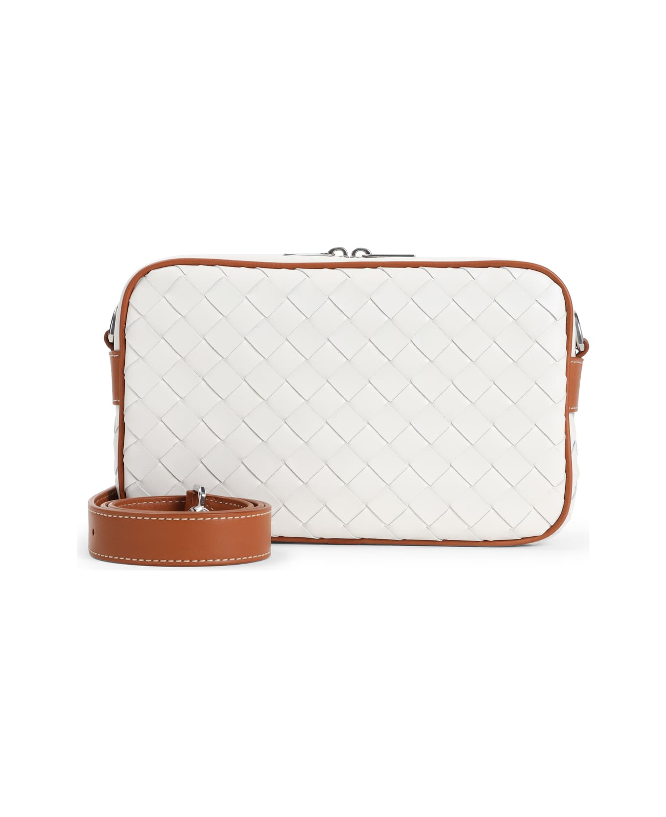 Bottega Veneta Small Camera Shoulder Bag - White Light Beige