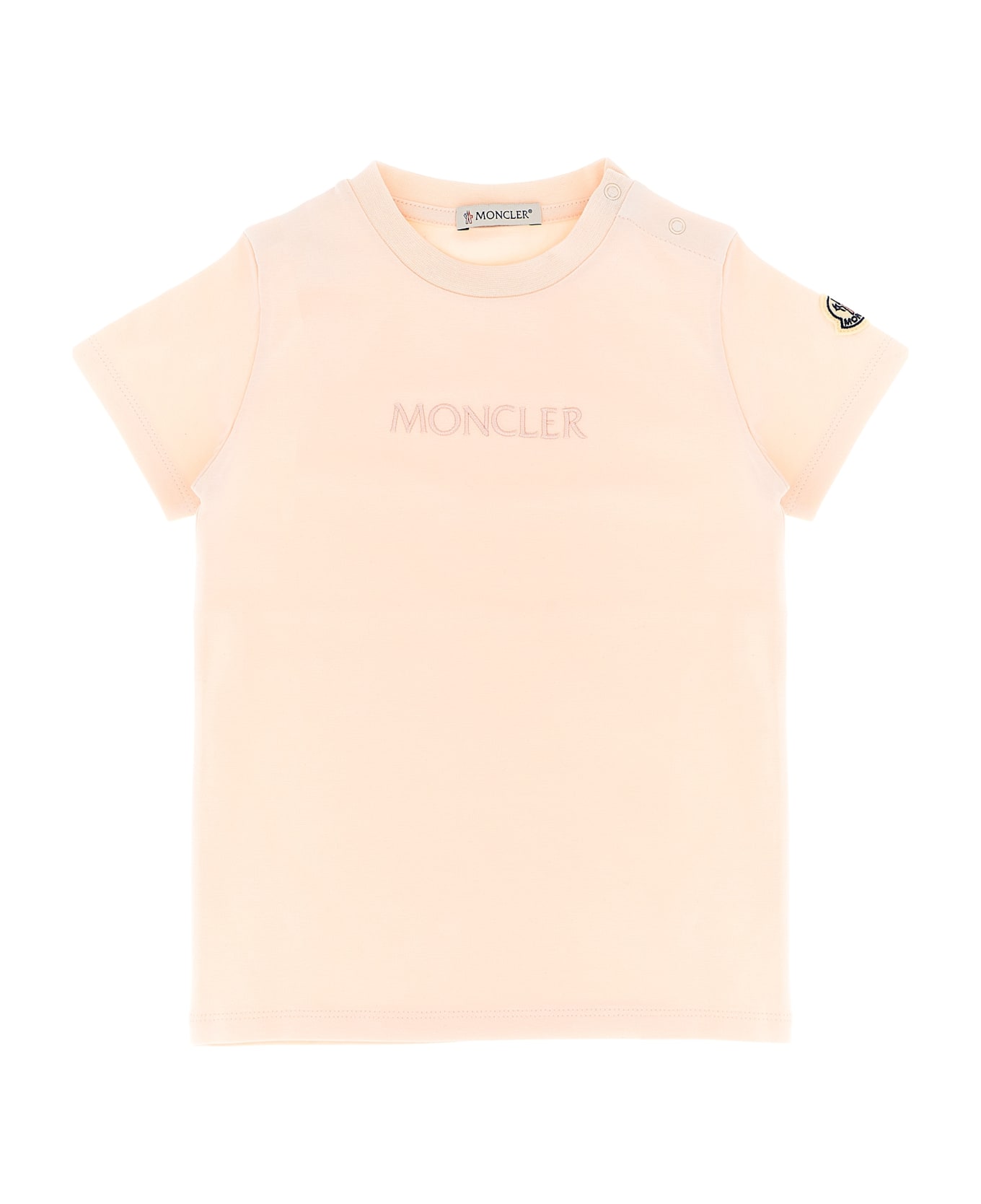 Moncler Logo Embroidery T-shirt - Pink