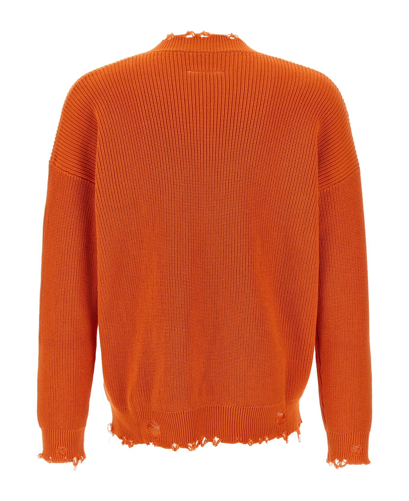 MM6 Maison Margiela Destroyed Sweater - orange