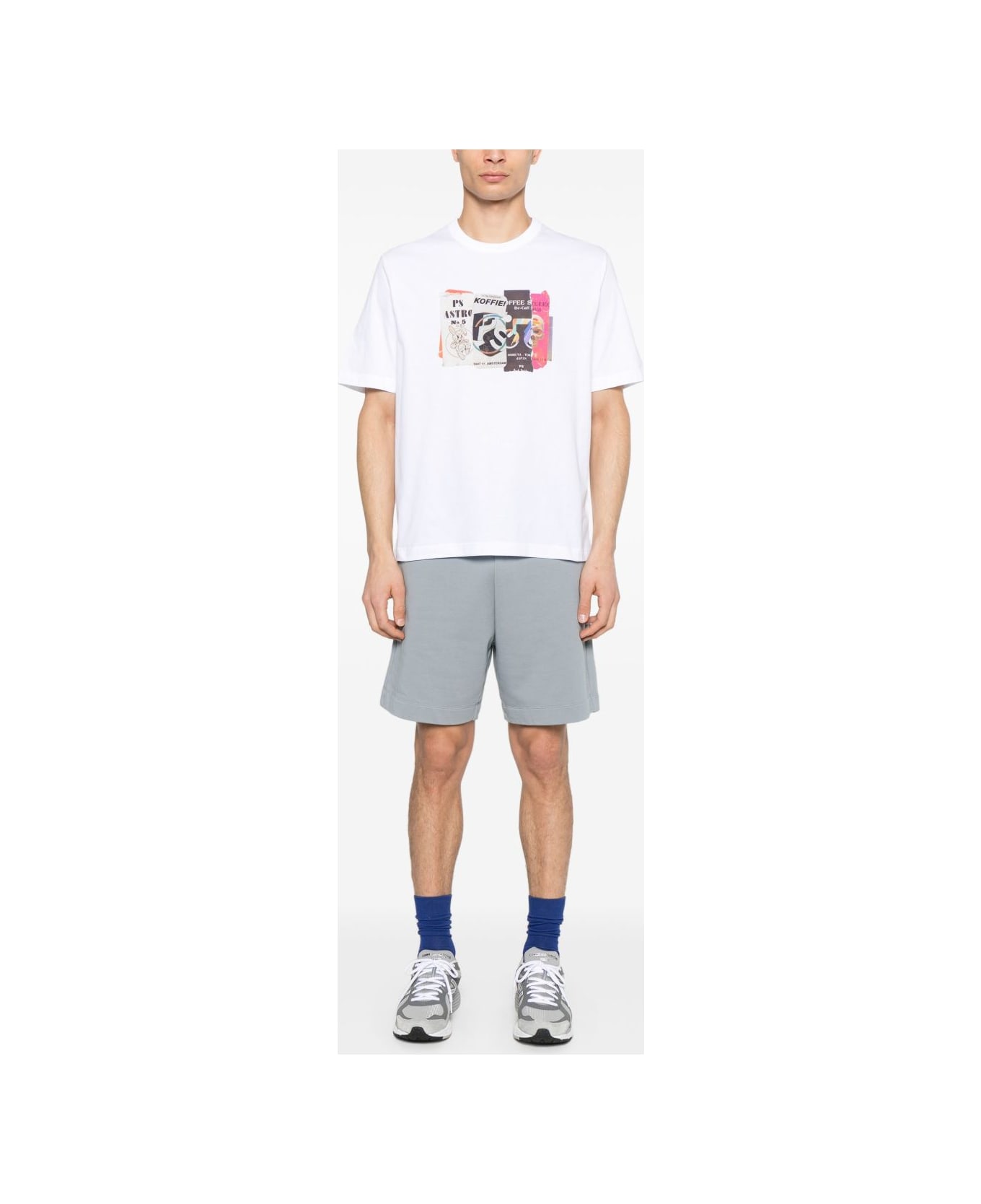 Paul Smith Cut&amp;paste Cotton T-shirt - White