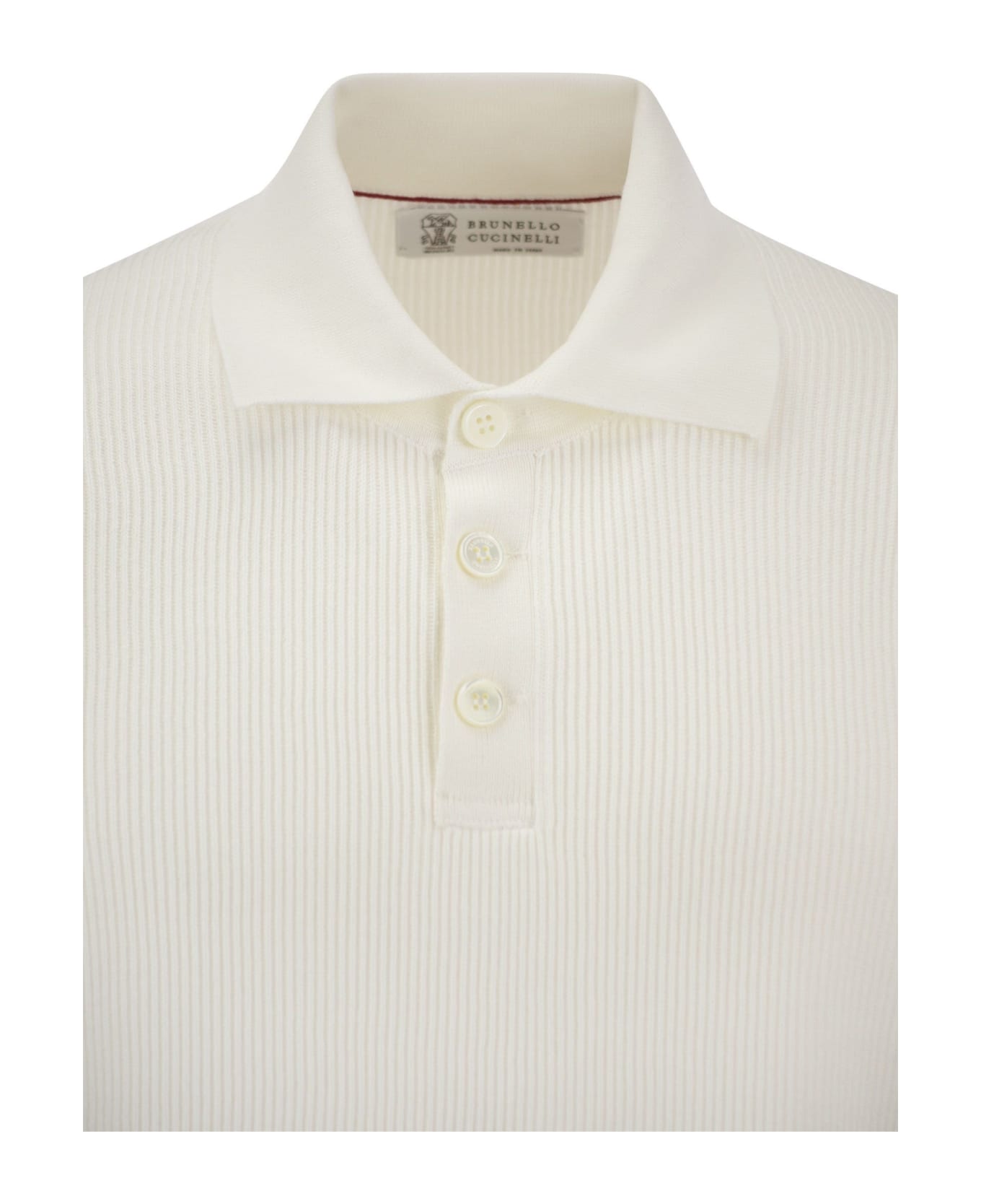 Brunello Cucinelli Cotton Polo-style Jersey - White ポロシャツ