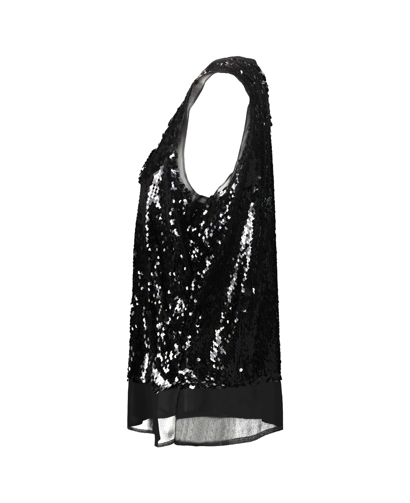 Comme des Garçons Sequin Embroidered Top - Black