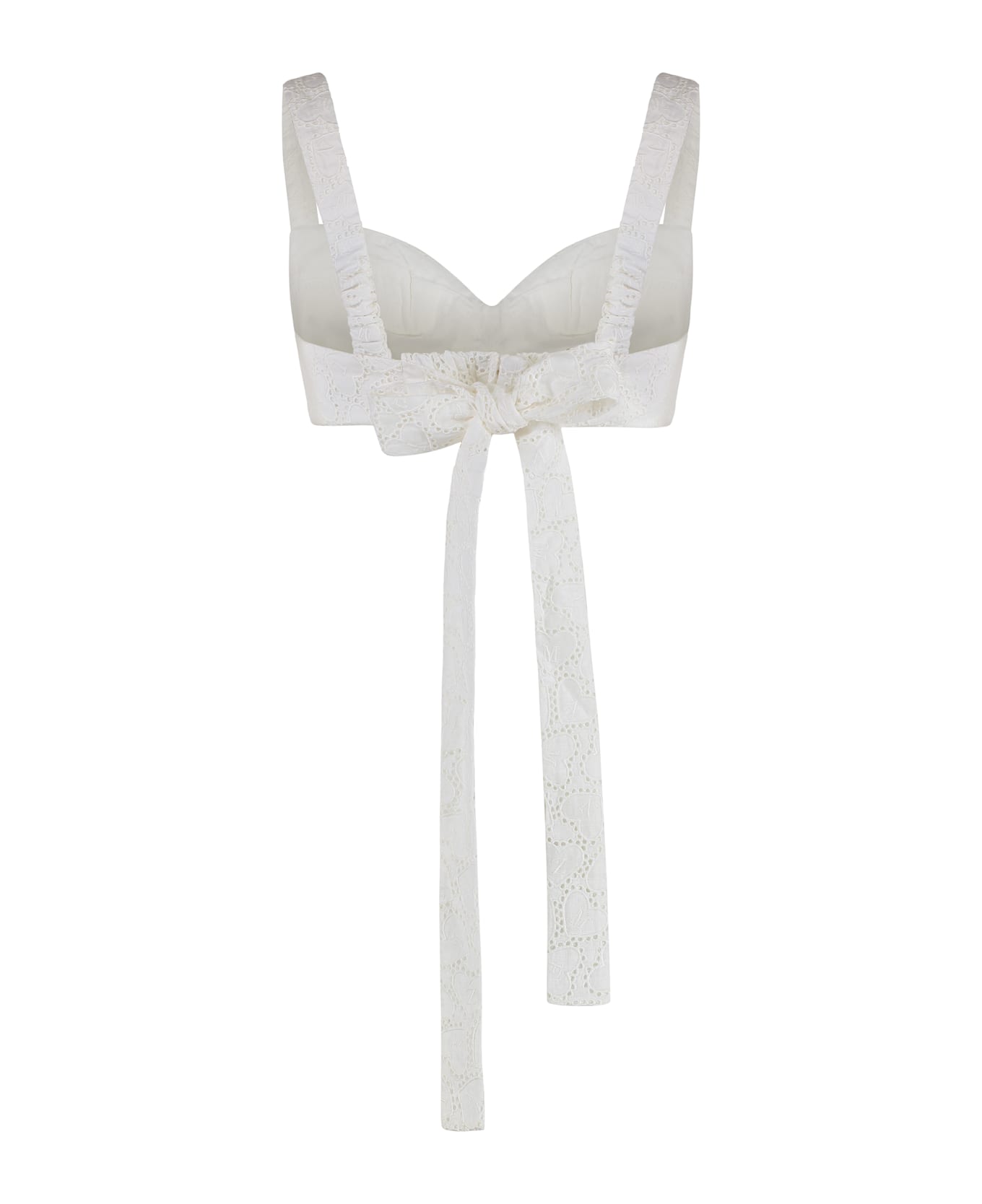 Zimmermann Crush Embroidered Linen Top - White