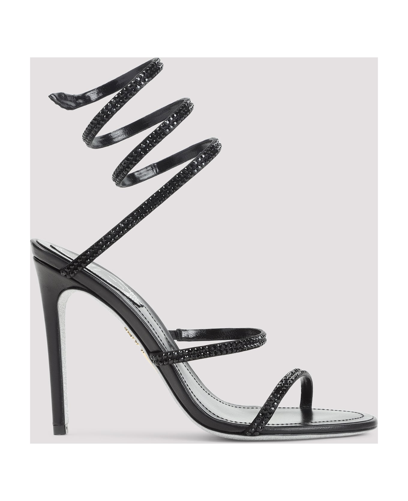 René Caovilla Rene Caovilla Leather Sandals - Black Satin