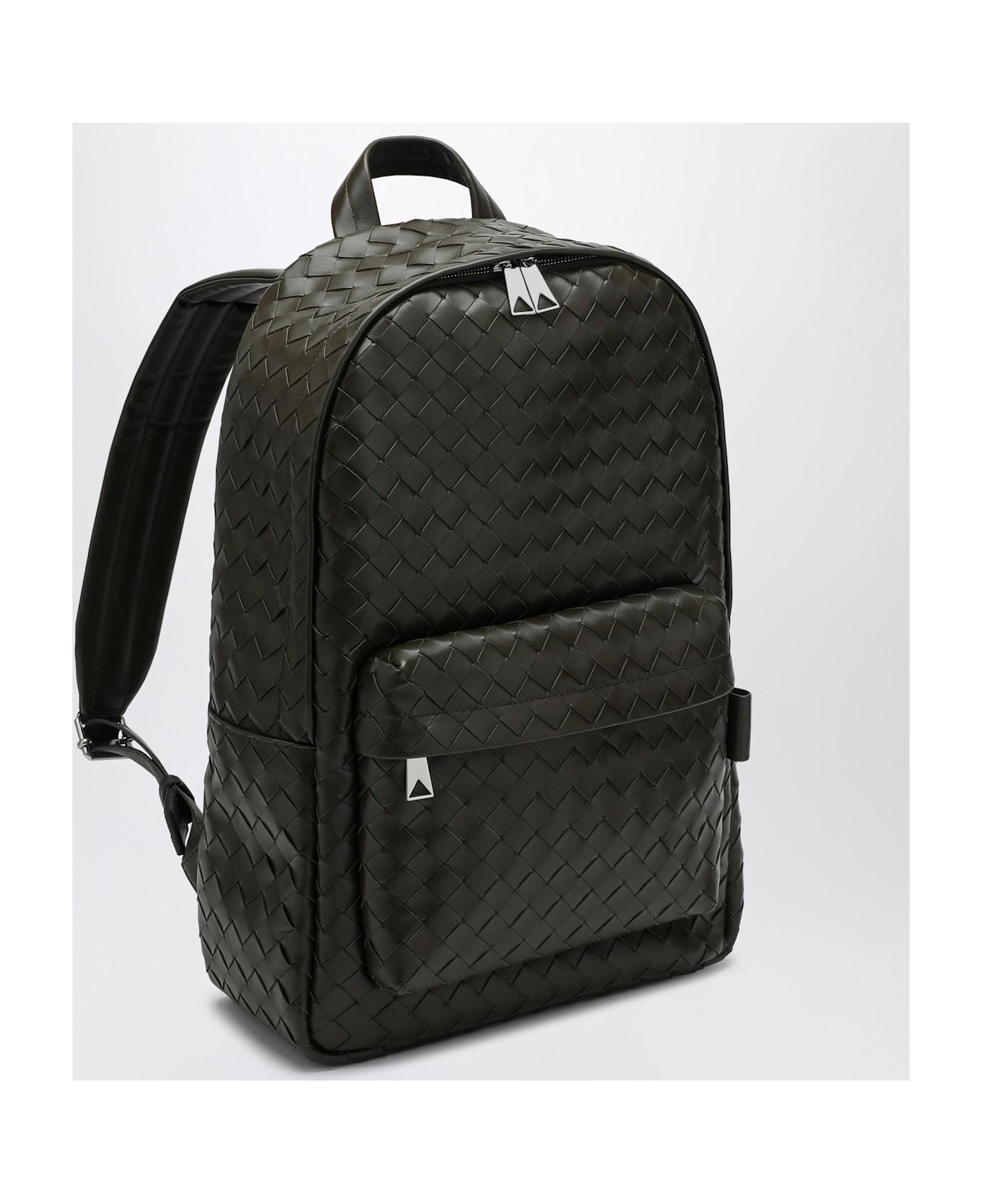 Bottega Veneta Medium Khaki Backpack In Intrecciato - GREEN
