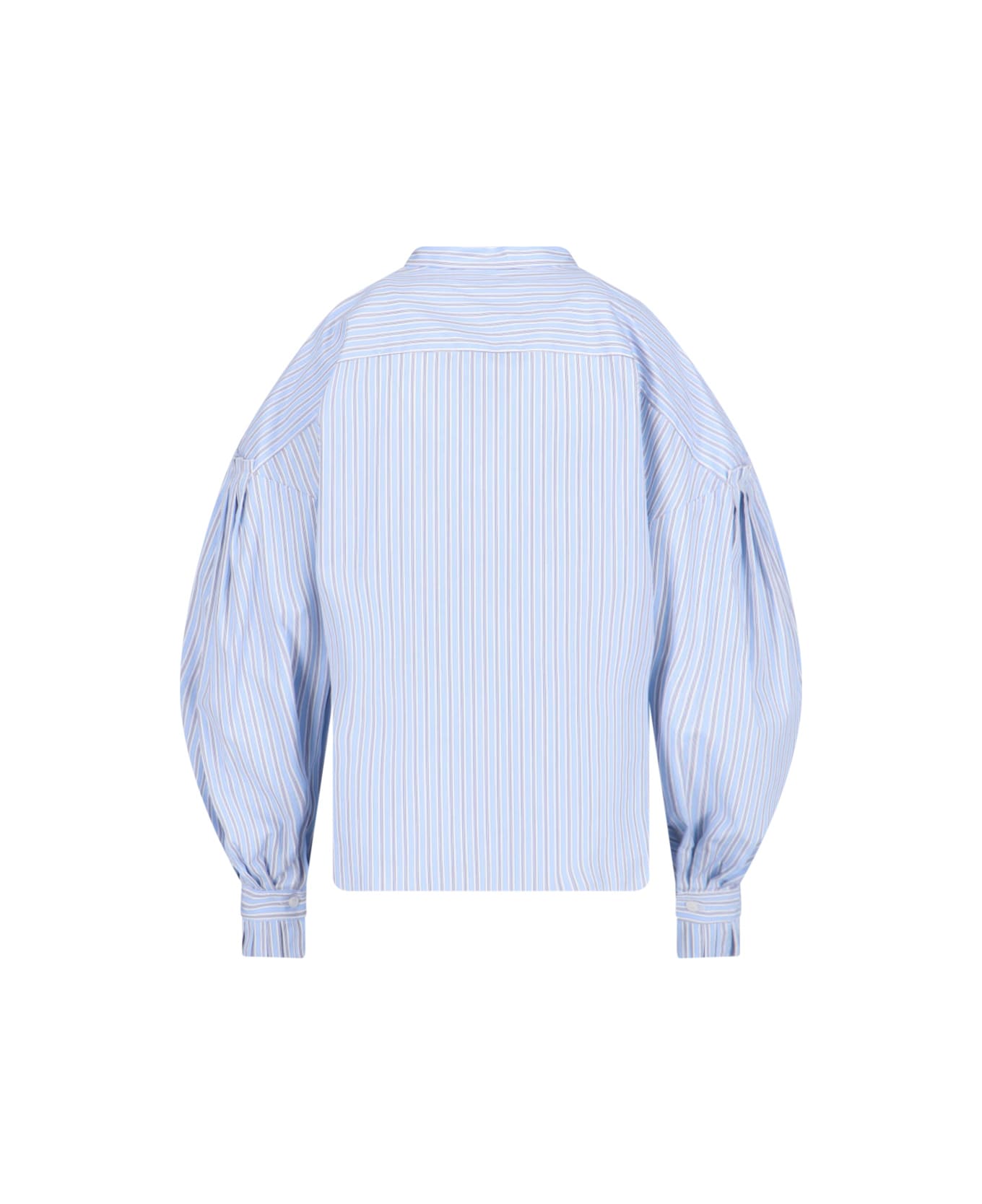 The Seafarer 
lena
 Striped Ruffled Shirt - Light Blue