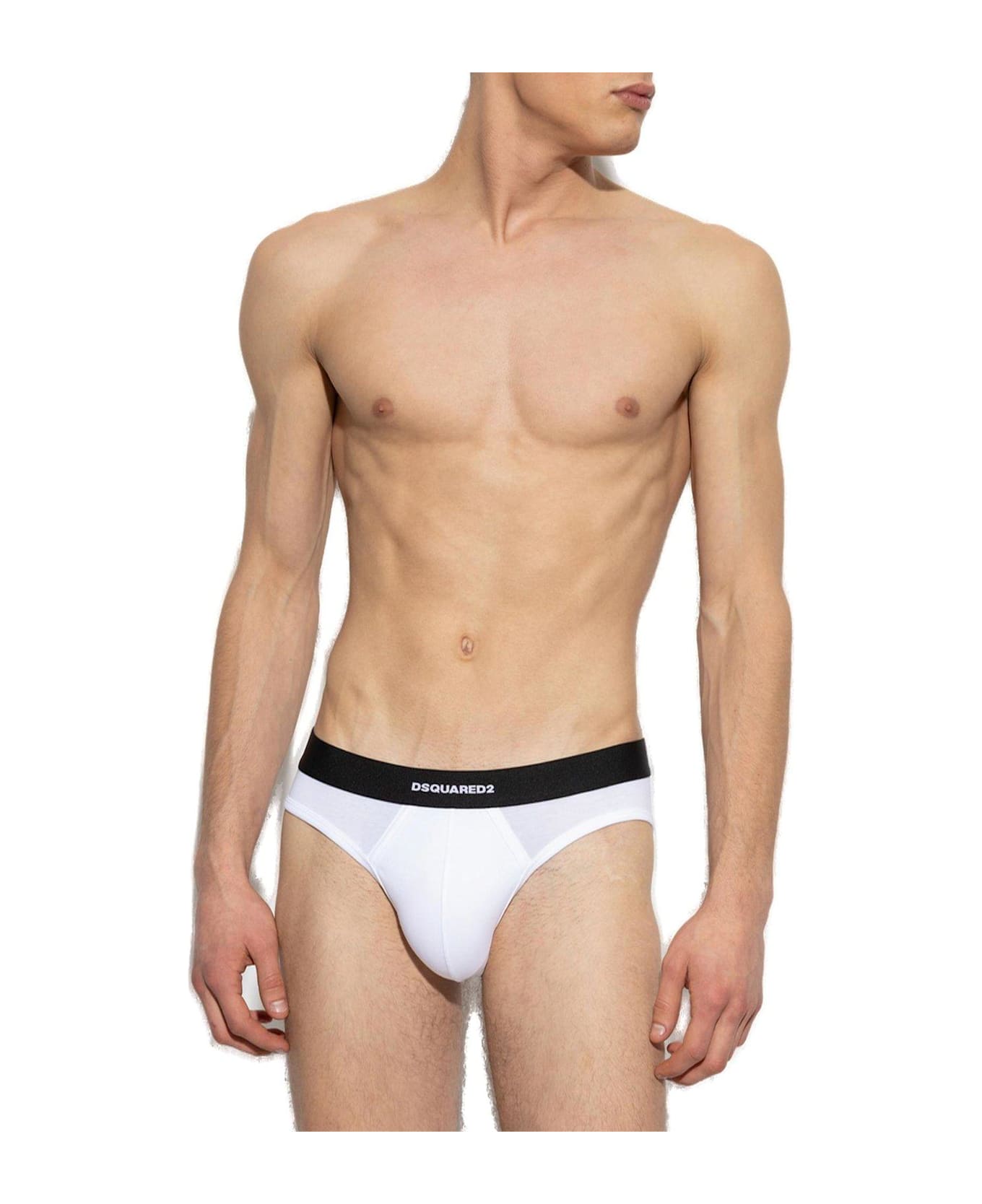 Dsquared2 Logo Waistband Two-pack Briefs - White
