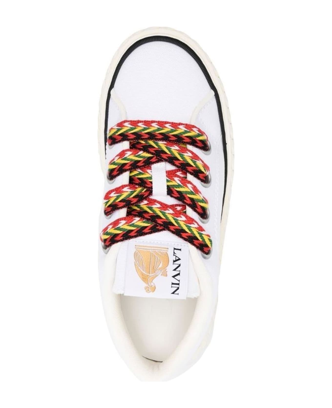 Lanvin Cotton Lace-up Sneakers - White ウェッジシューズ