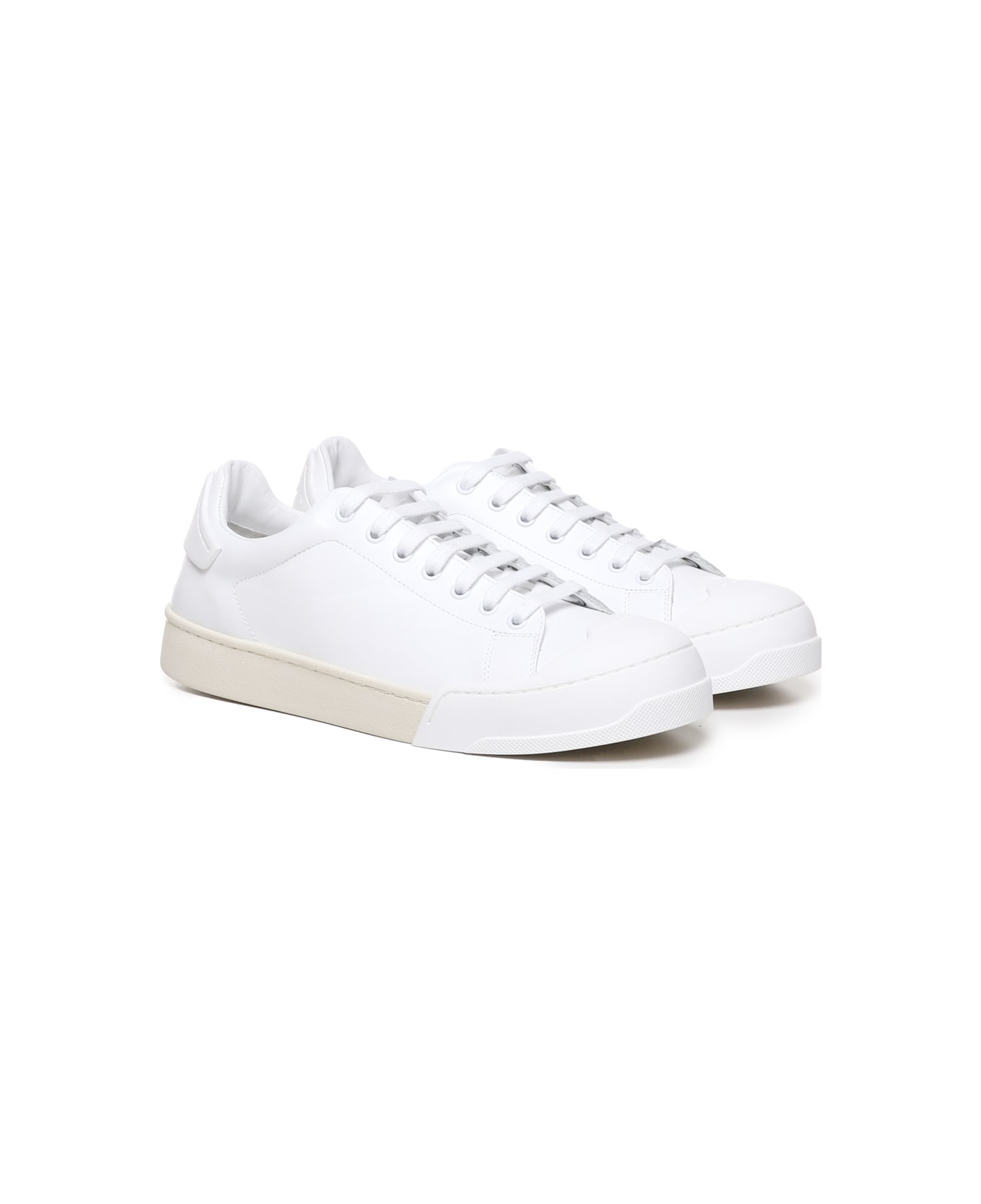 Marni Sneakers With Embossed Logo - White スニーカー