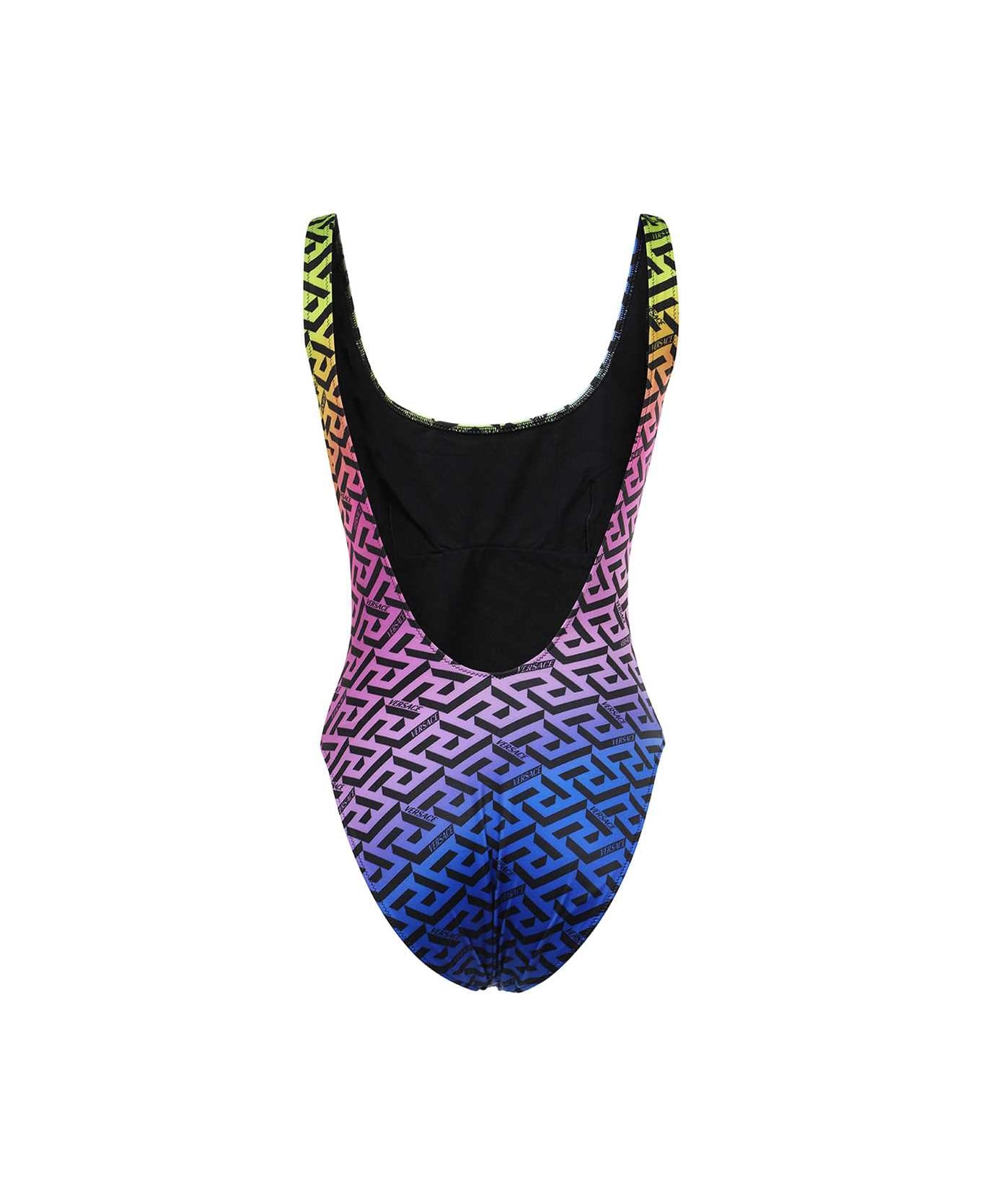 Versace One-piece Swimsuit With Logo - Multicolor