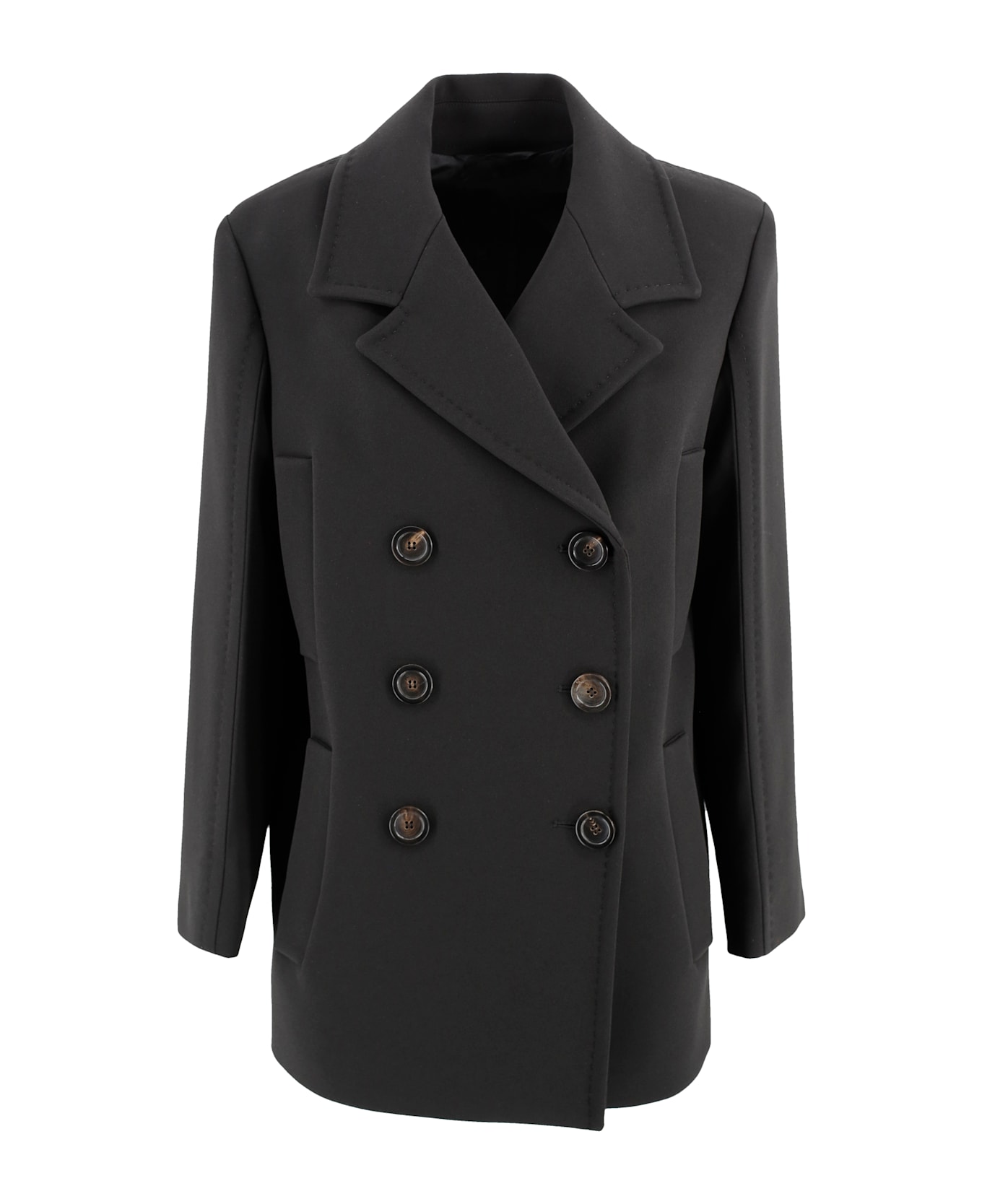 Max Mara Studio Double-breasted Caban - Black