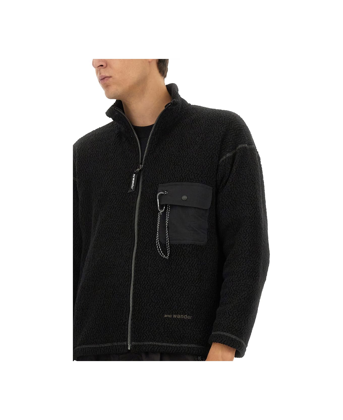 And Wander Pile Sweatshirt. - BLACK
