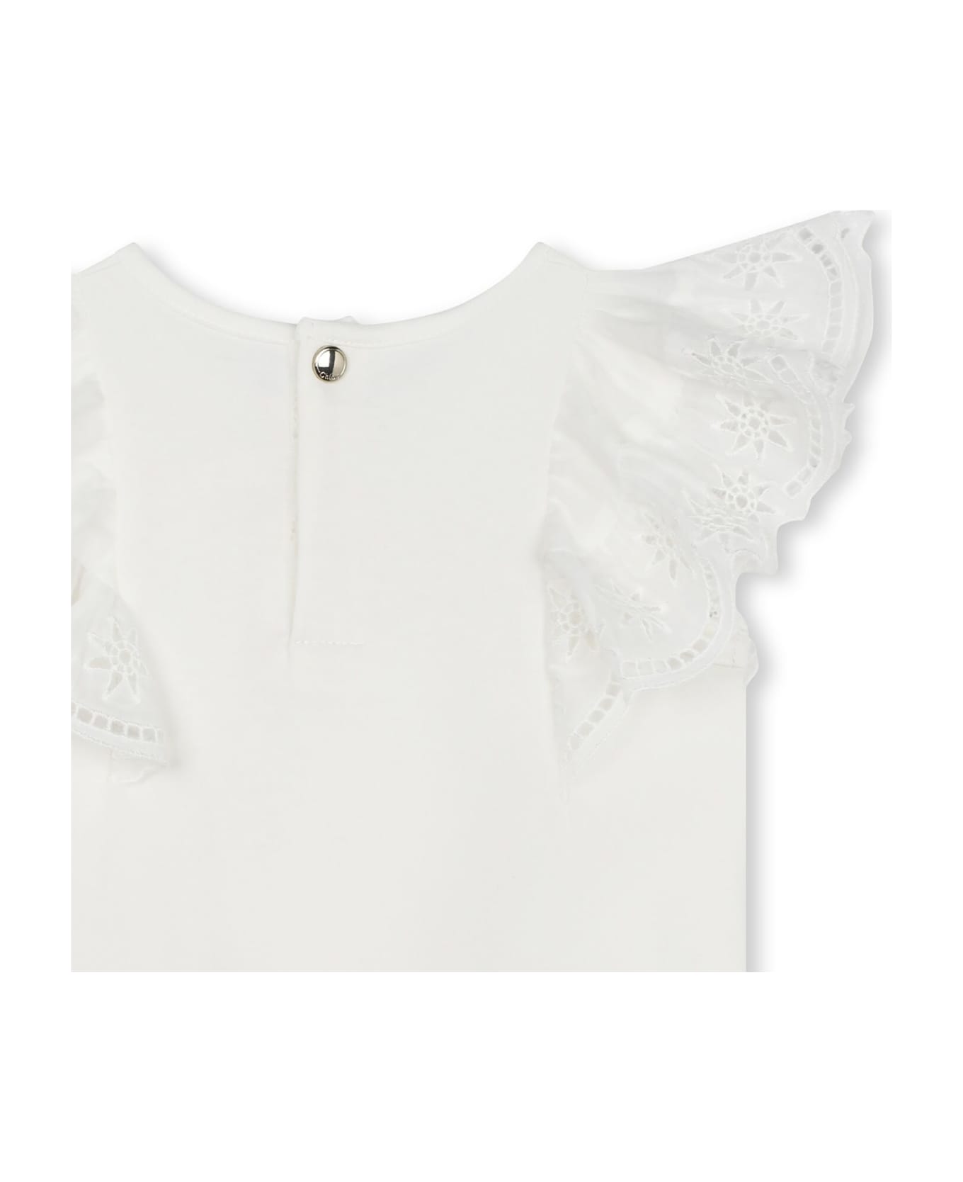 Chloé White T-shirt For Baby Girl - White