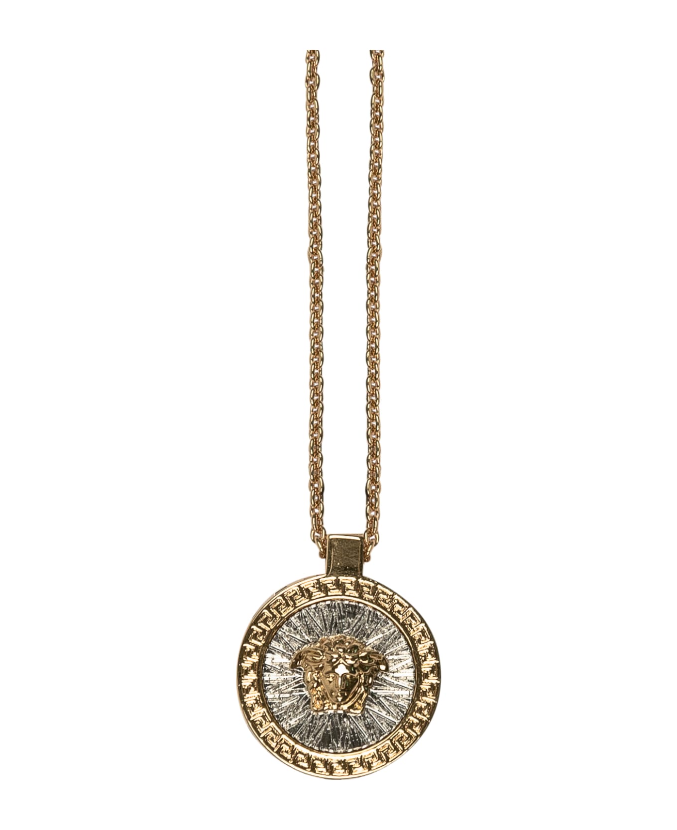 Versace Necklace Metal Strass - VERSACE GOLD-PALLADIUM BLACK