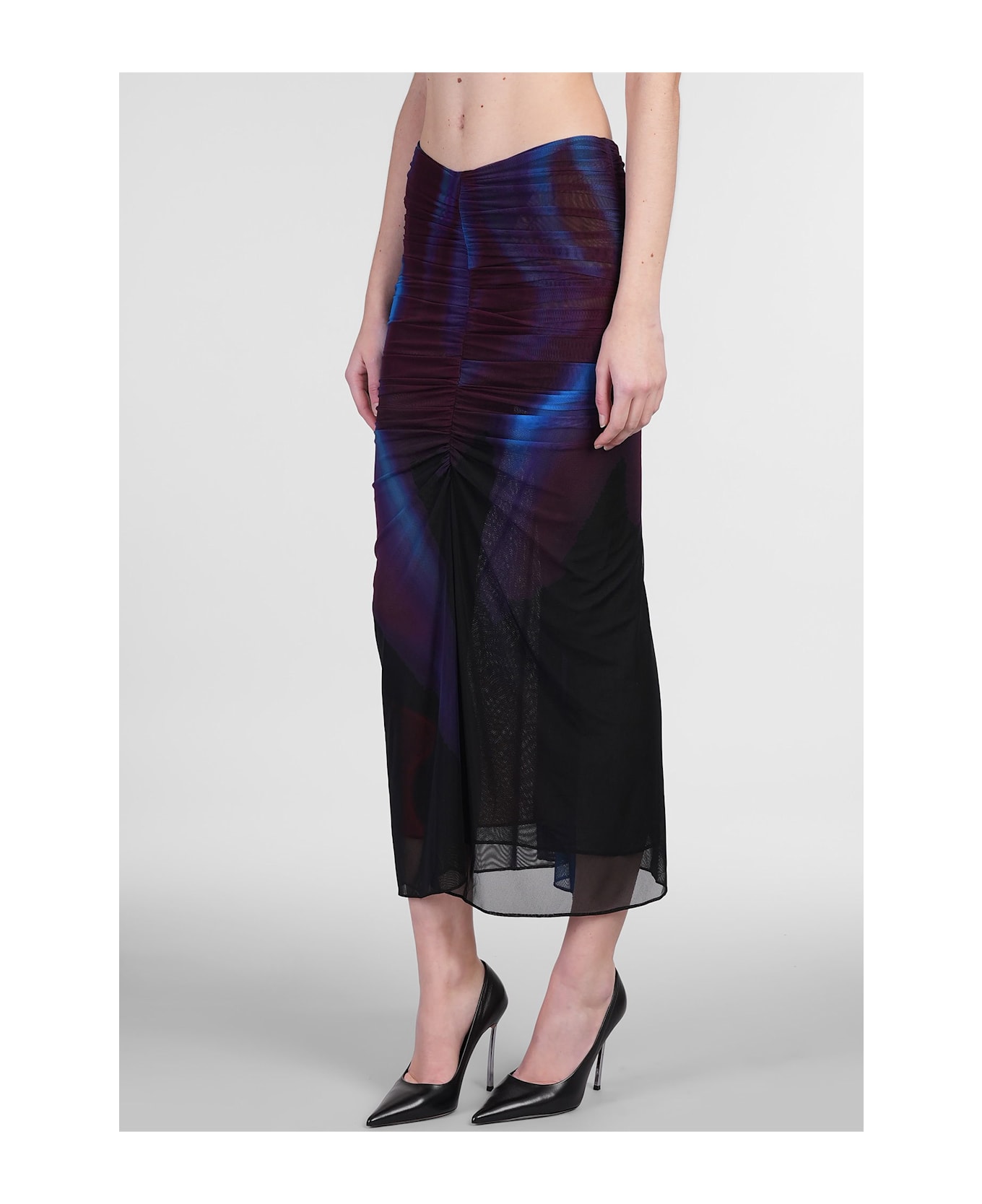 Mugler Skirt In Multicolor Polyamide - multicolor