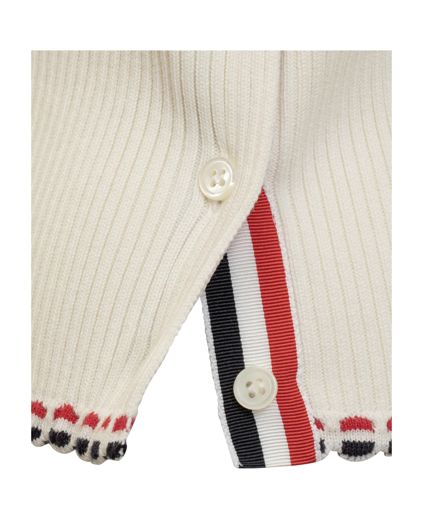 Thom Browne Stretch Cotton Short Sleeve Pullover - WHITE ニットウェア