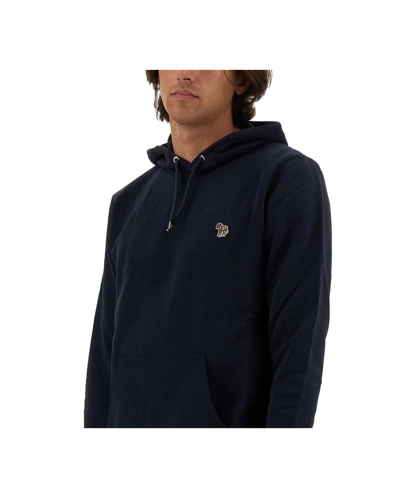Paul Smith Sweatshirt With Zebra Patch - BLUE