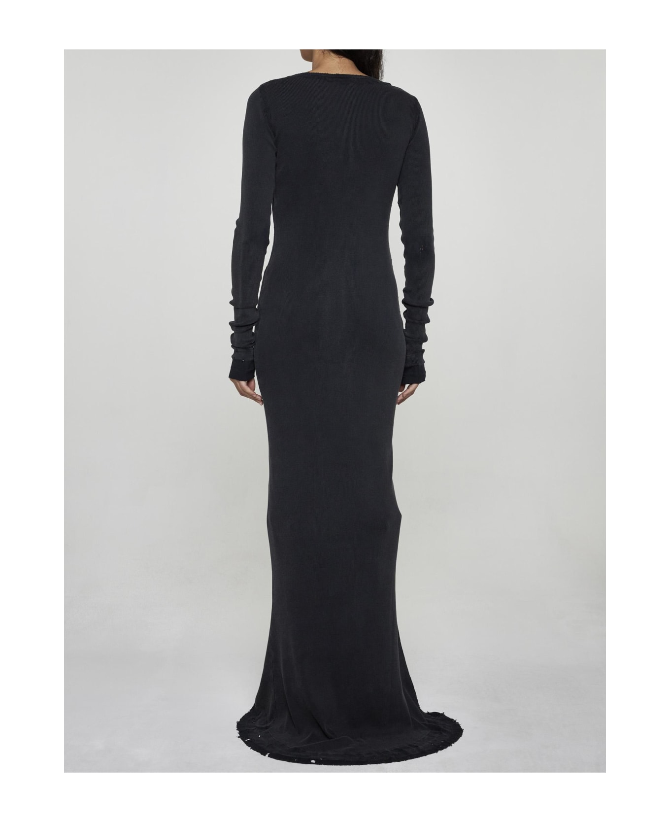Balenciaga Cotton Maxi Dress - BLACK