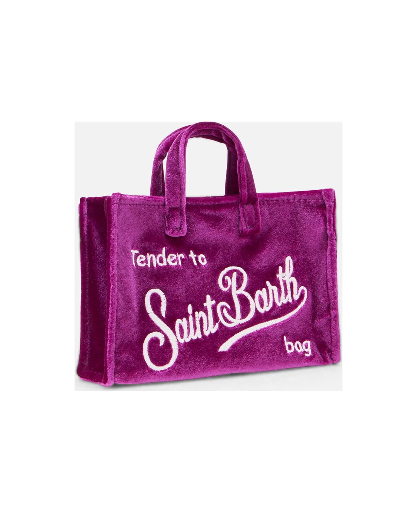 MC2 Saint Barth Fuchsia Velvet Phone Holder Micro Bag - BLACK