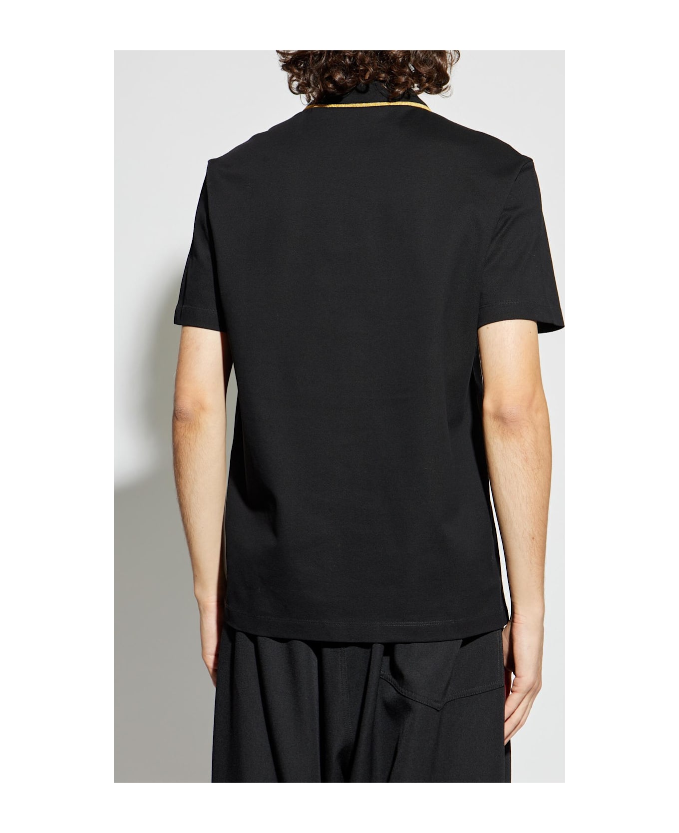 Versace Polo With Logo - BLACK