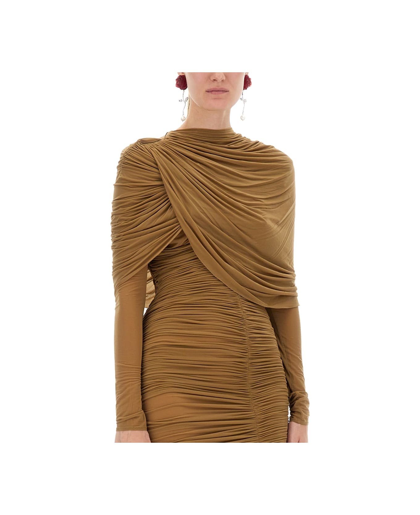 Magda Butrym Draped Midi Dress - BEIGE