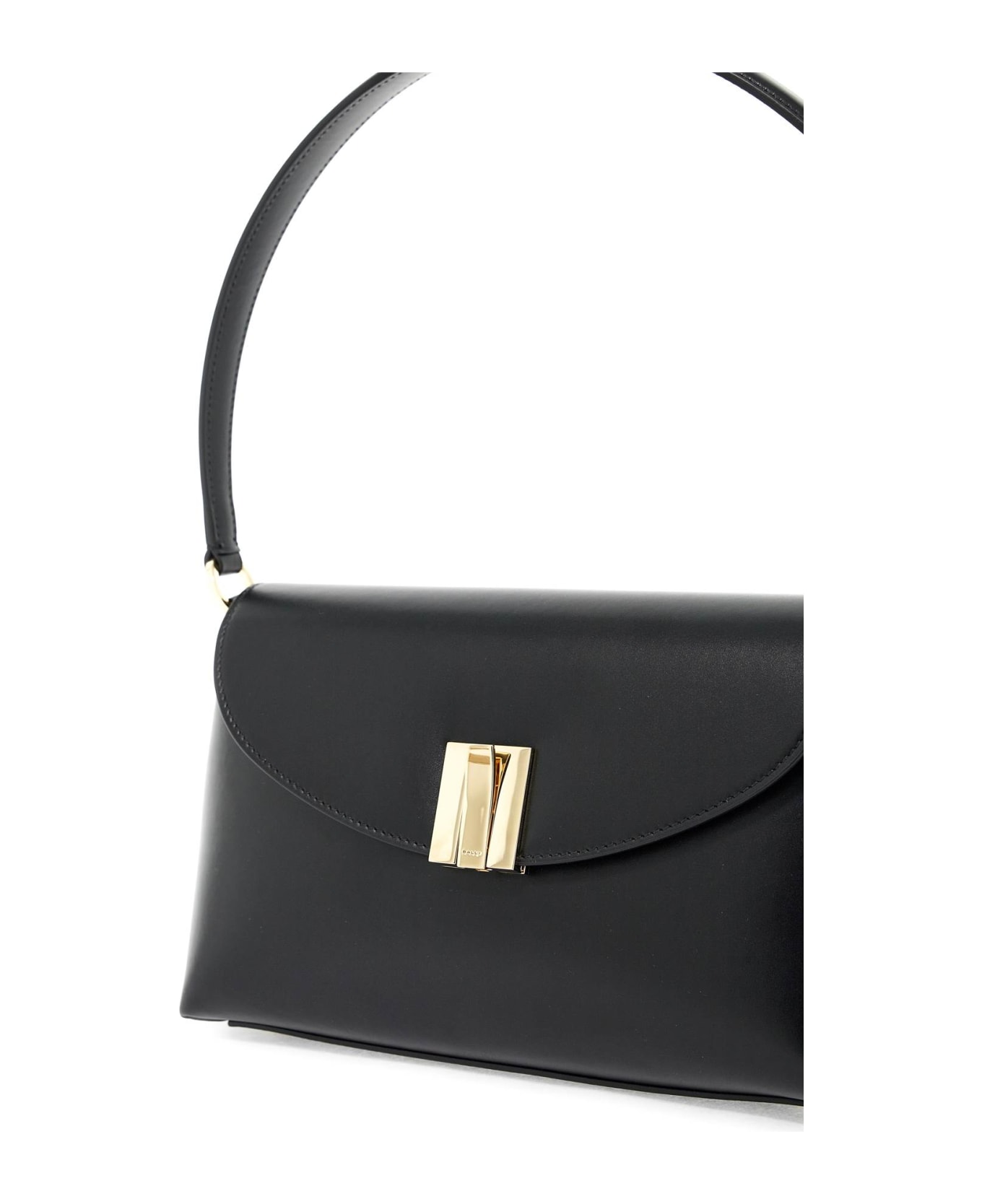 Bally Ollam Leather Shoulder Bag In - BLACK+YELGOLD (Black)