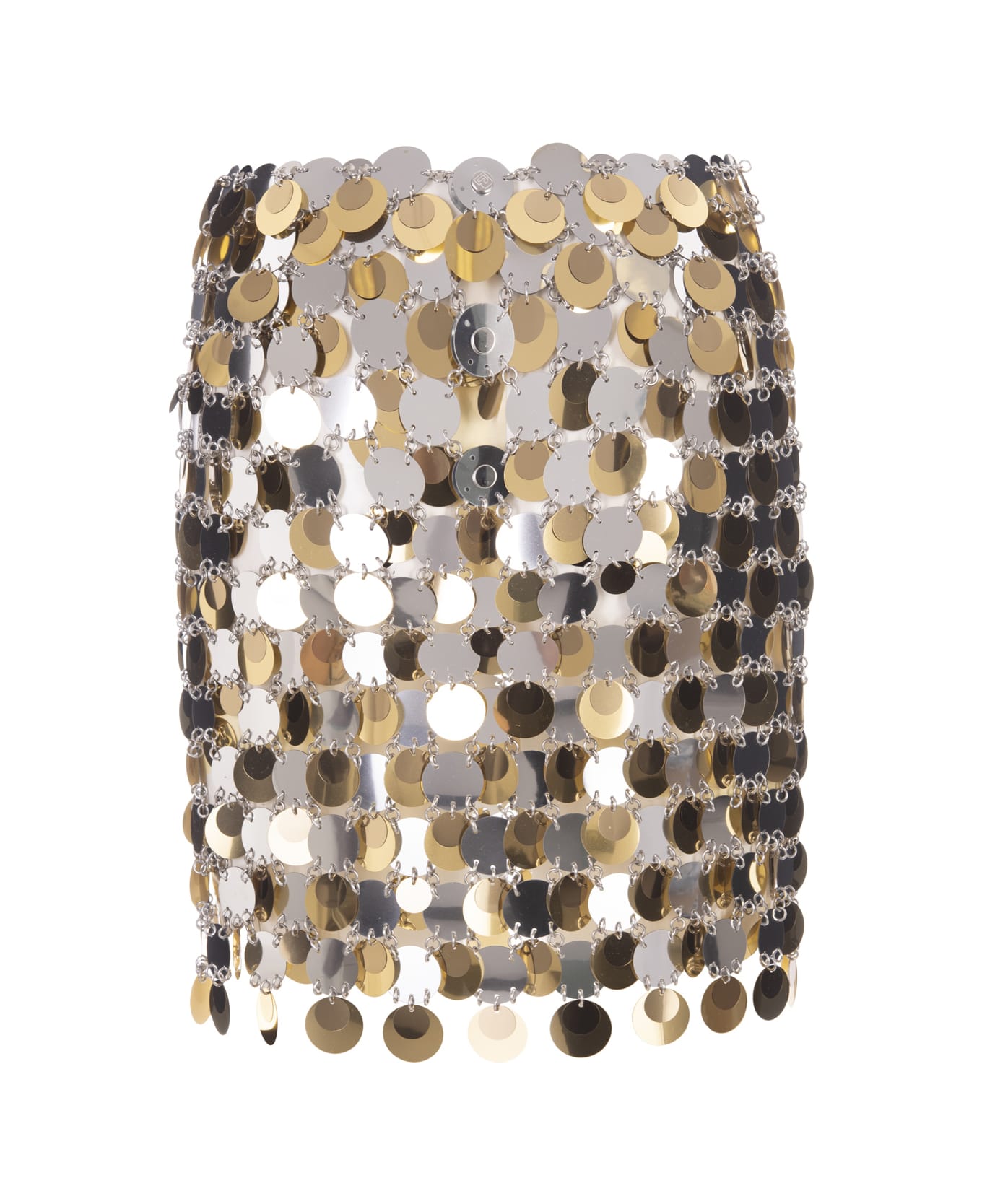 Paco Rabanne Gold And Silver Sparkling Short Skirt - Silver