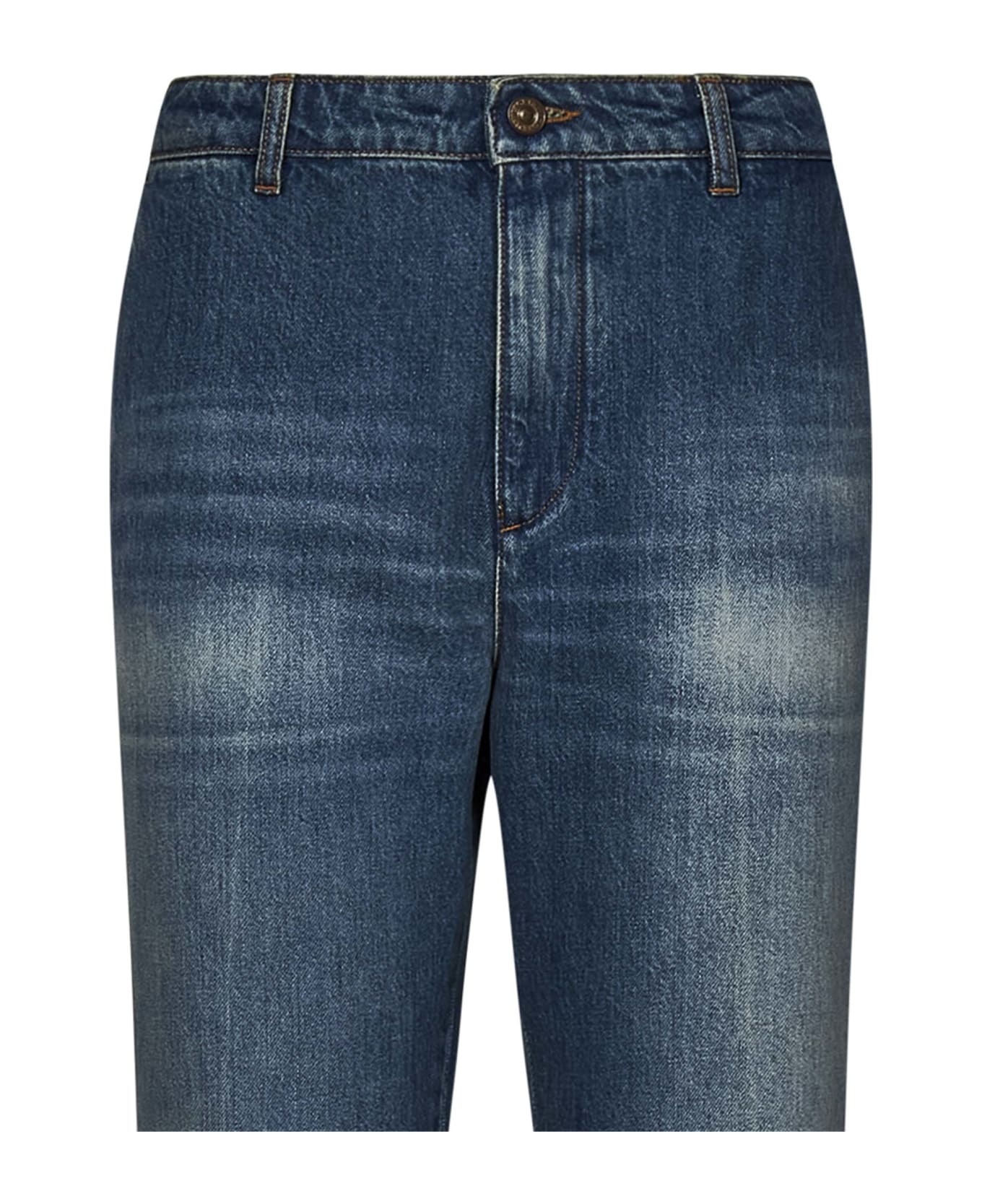 Victoria Beckham Cropped Kick Jeans - Blue