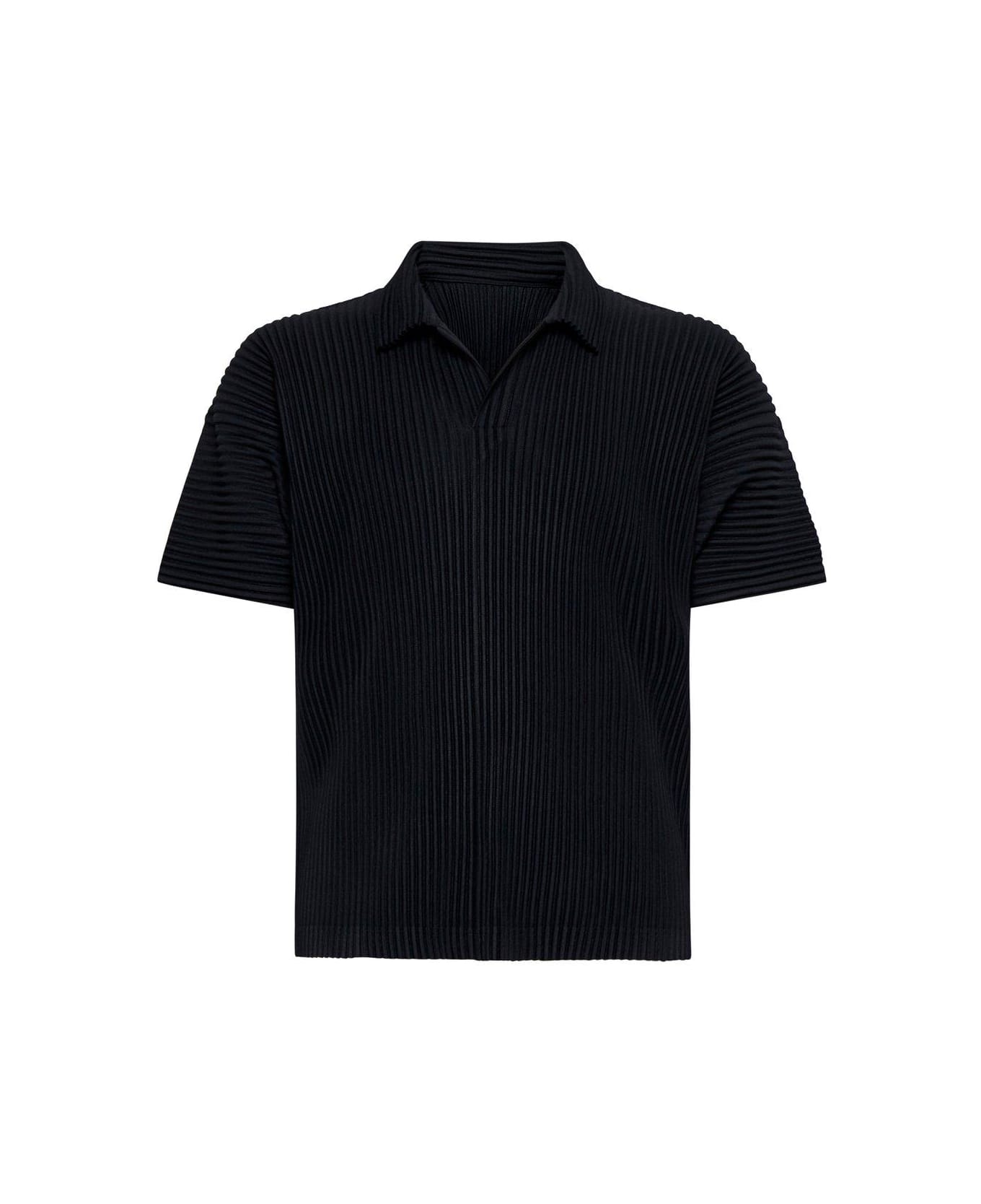 Homme Plissé Issey Miyake Pleated Polo Shirt - Black