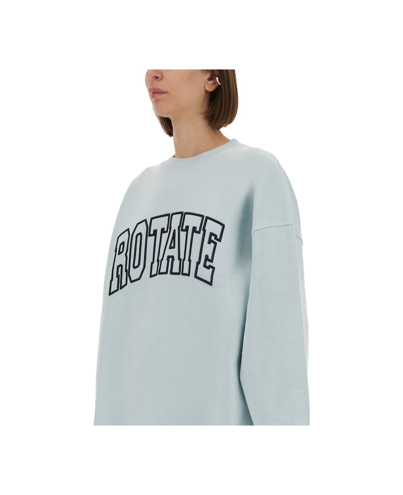 Rotate by Birger Christensen Sweatshirt With Logo - BABY BLUE