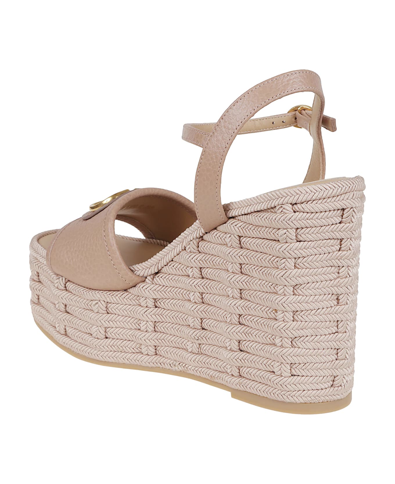 Valentino Garavani Wedge Espadrillas Vlogo Signature T. 45 - Rose Cannelle