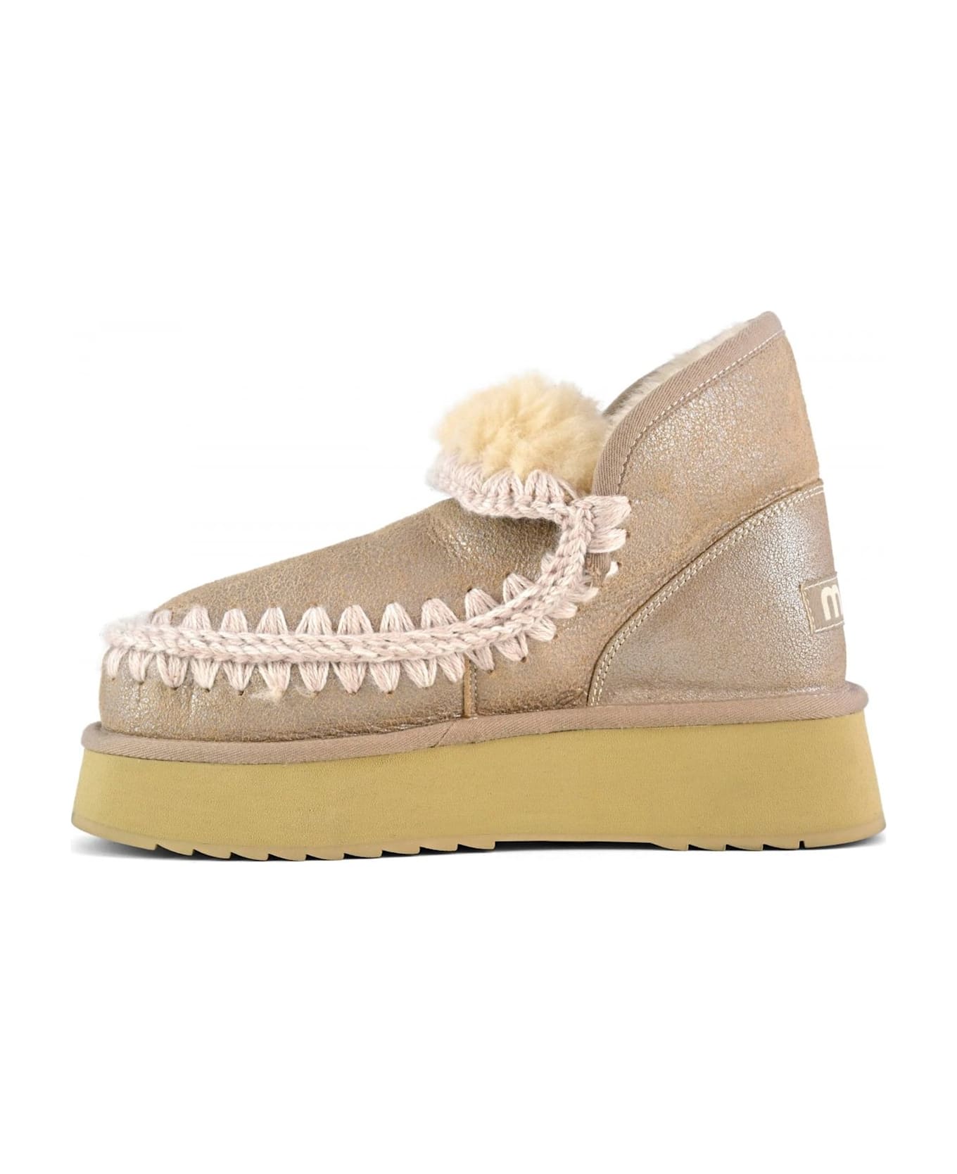 Mou Mini Eskimo Platform Boot In Stone Metalic