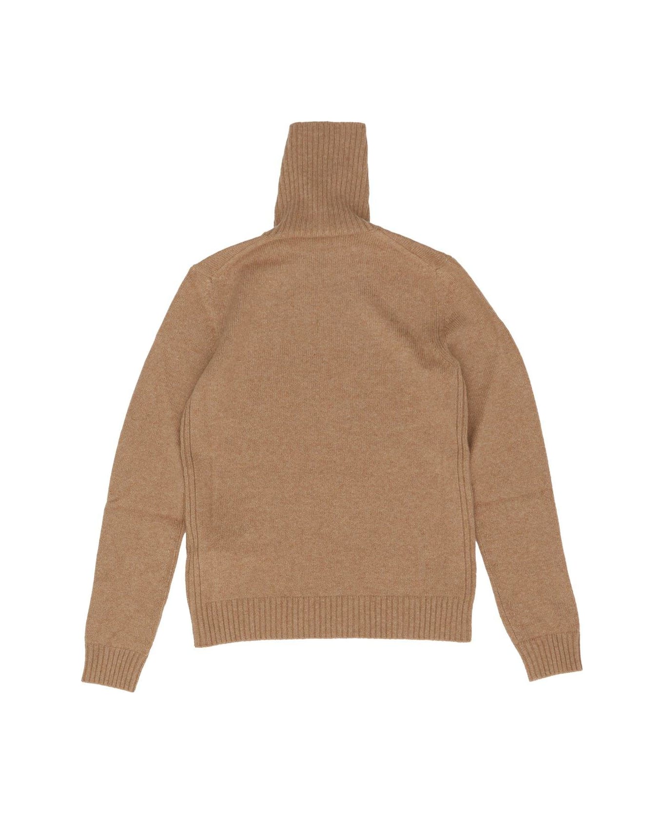 Loro Piana Roll Neck Long Sleeved Jumper - GOLDEN WHEAT MELANGE