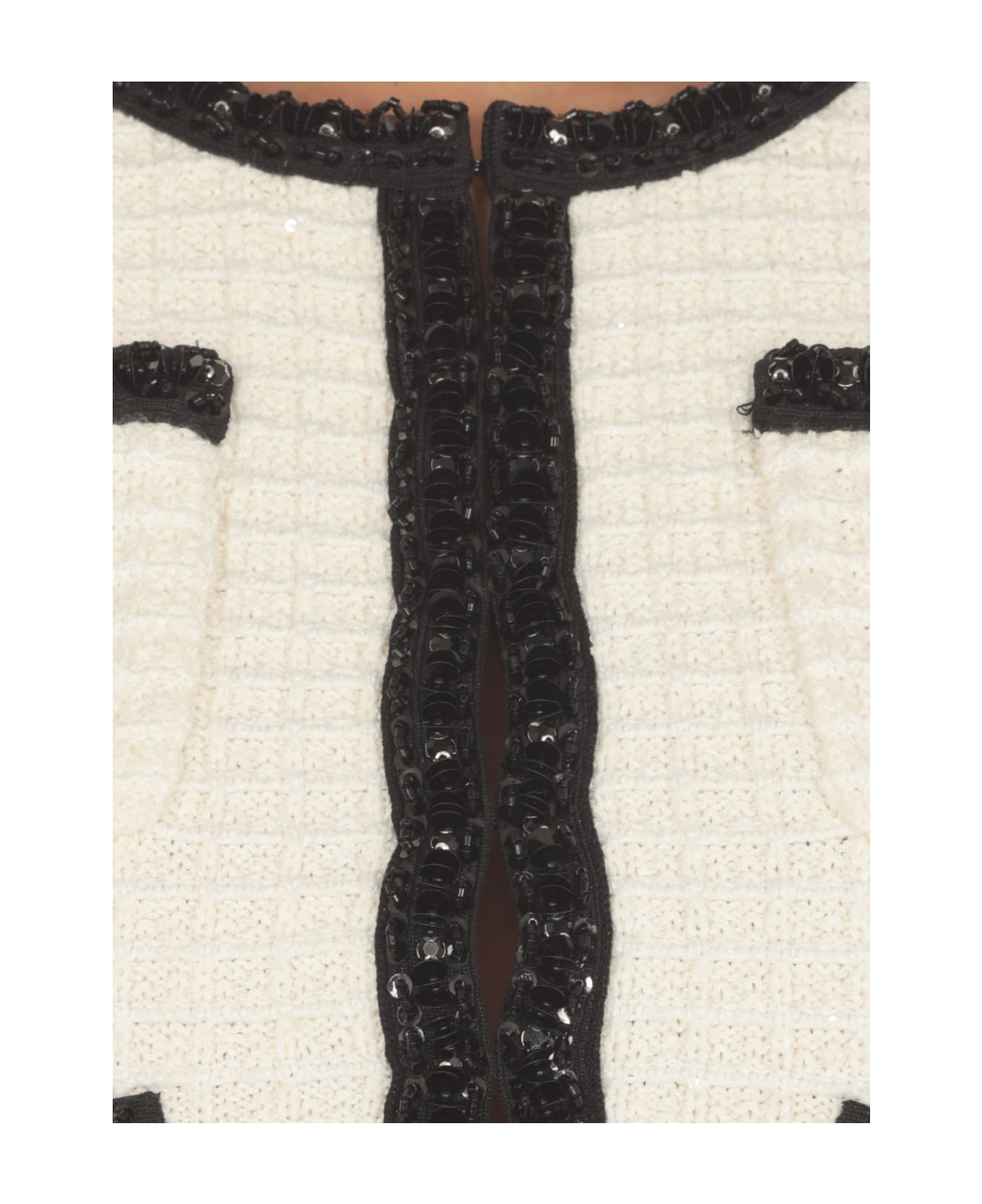 self-portrait Textured Knit Cardigan - Ivory