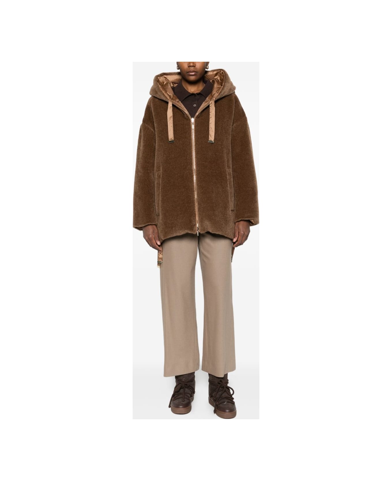 Max Mara The Cube Max Mara Olivia Hooded Coat - Beige