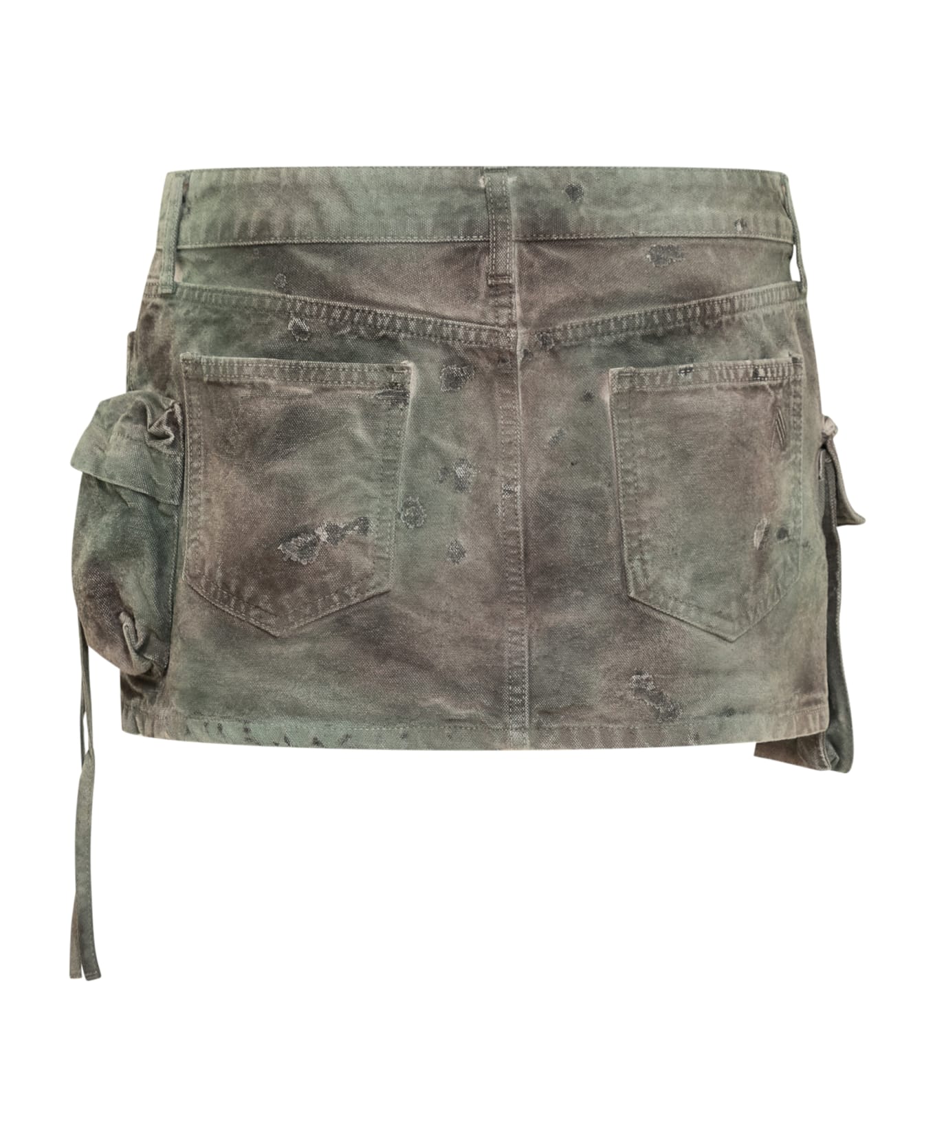 The Attico Fay Mini Skirt - STAINED GREEN CAMOUFLAGE