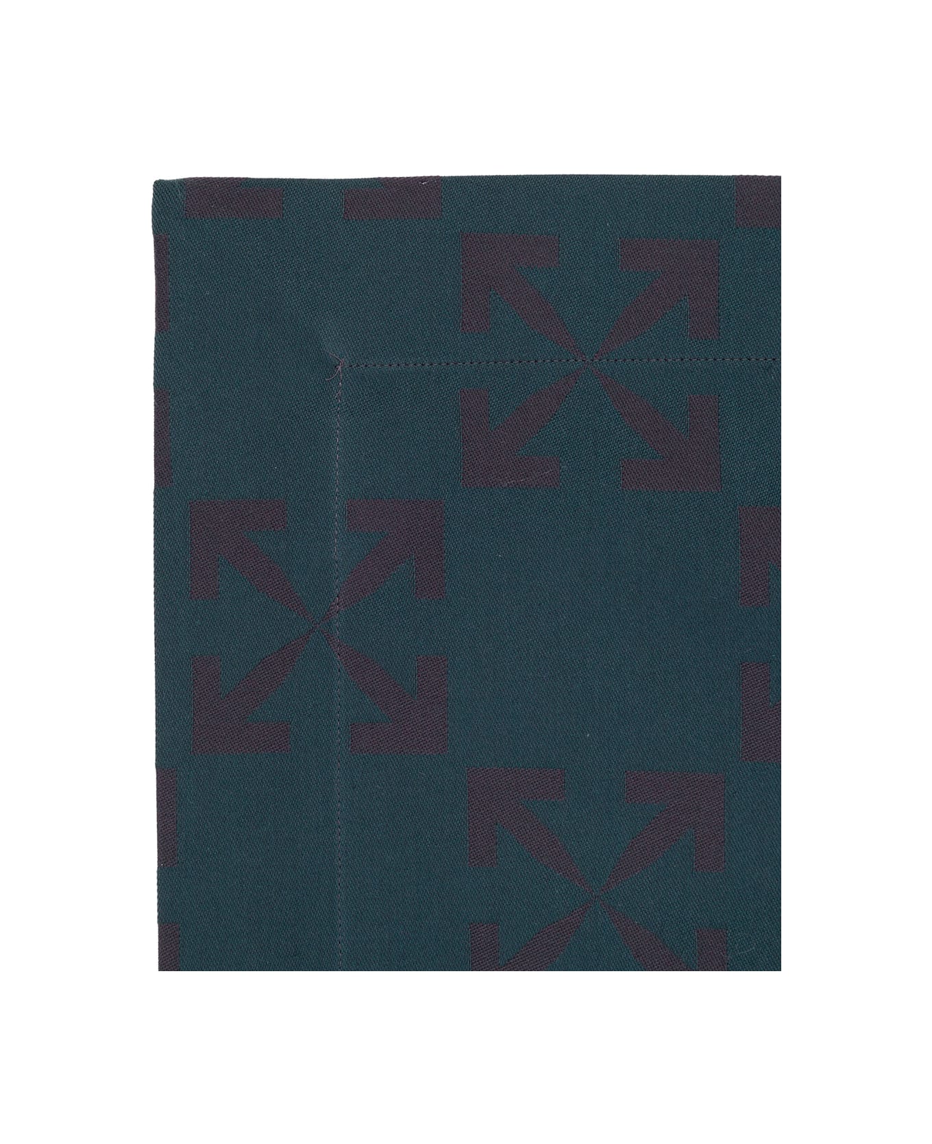 Off-White Set Of Four Napkins With Arrow Logo Jacquard Off White Home Arrow - Blu