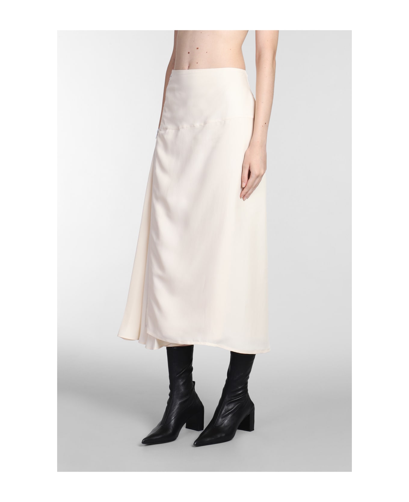 Jil Sander Skirt In Beige Wool - White candle