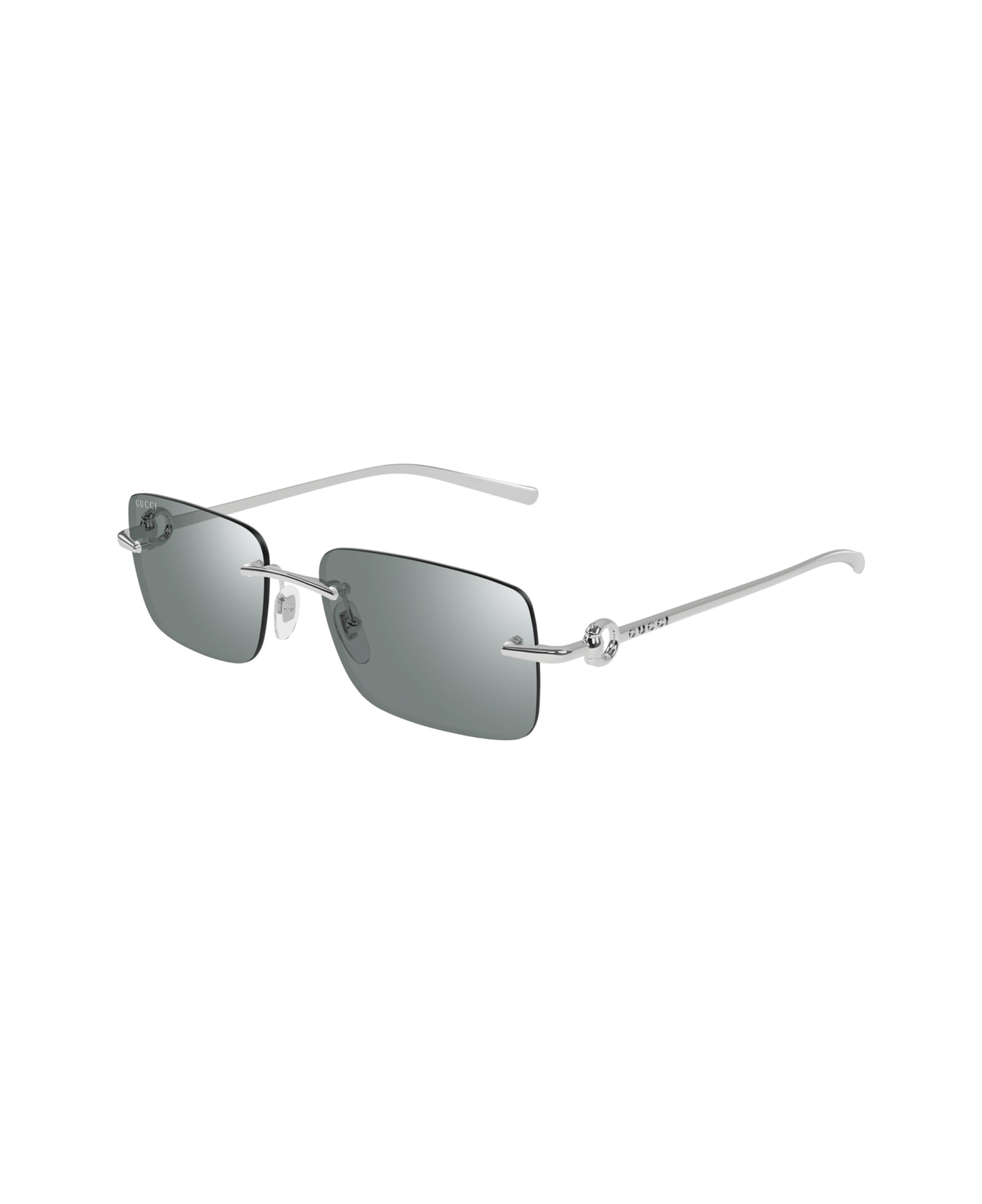 Gucci Eyewear Gucci Gg1703s Linea Horsebit 002 Silver Green Sunglasses - Argento