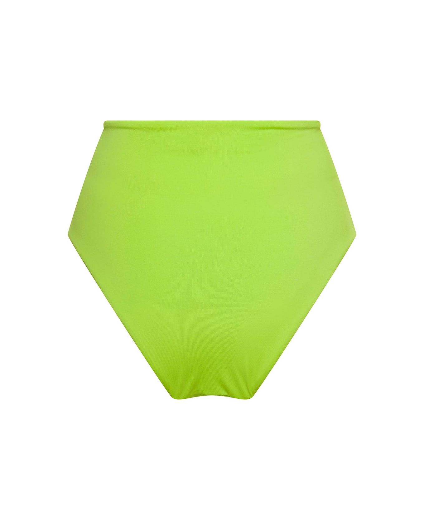 self-portrait High Waisted Bikini Bottom With Ruched Detailing In Green Polyamide Woman - Green 水着