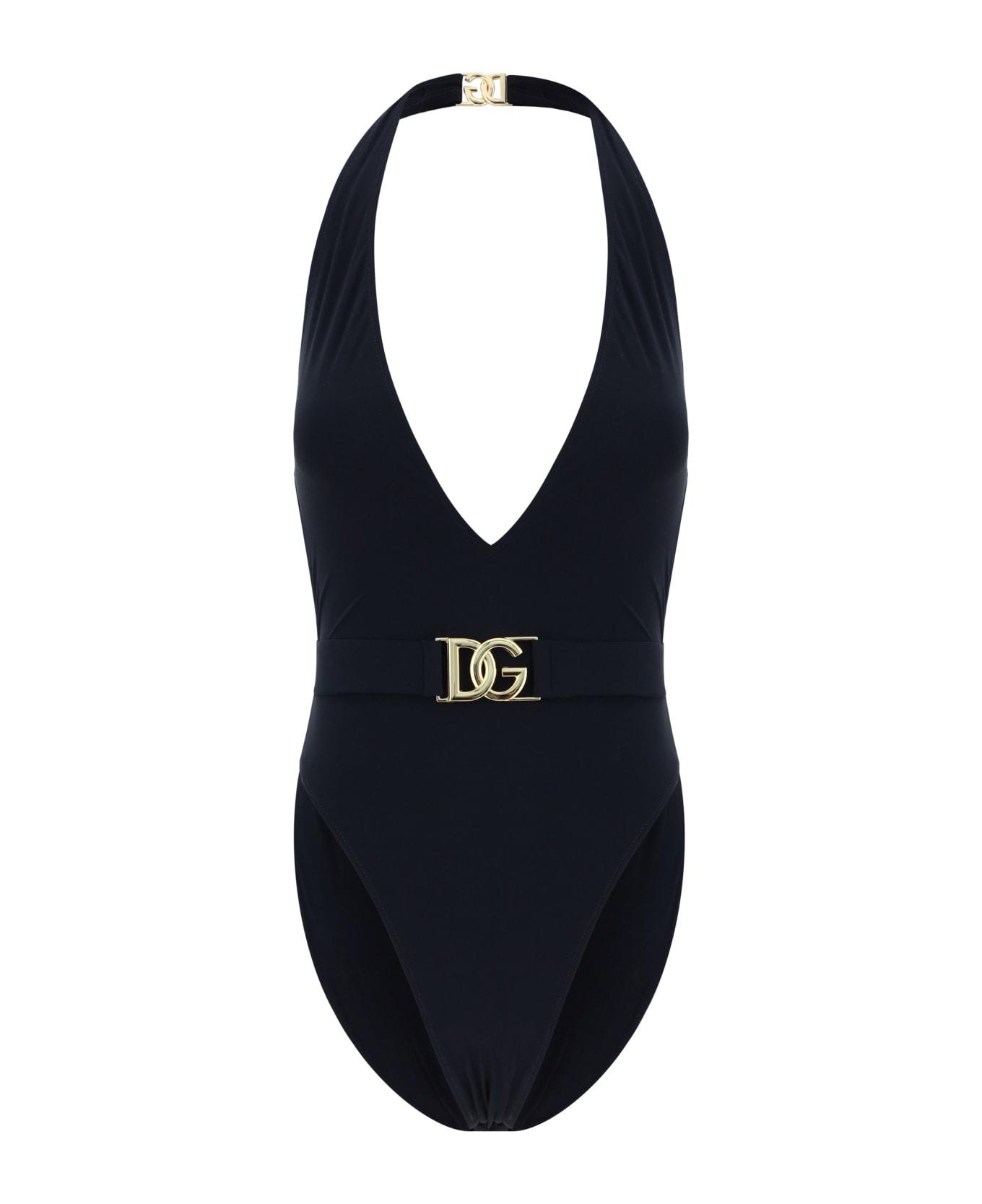 Dolce 
Gabbana Black Polyester Blend One-piece Swimsuit - Nero