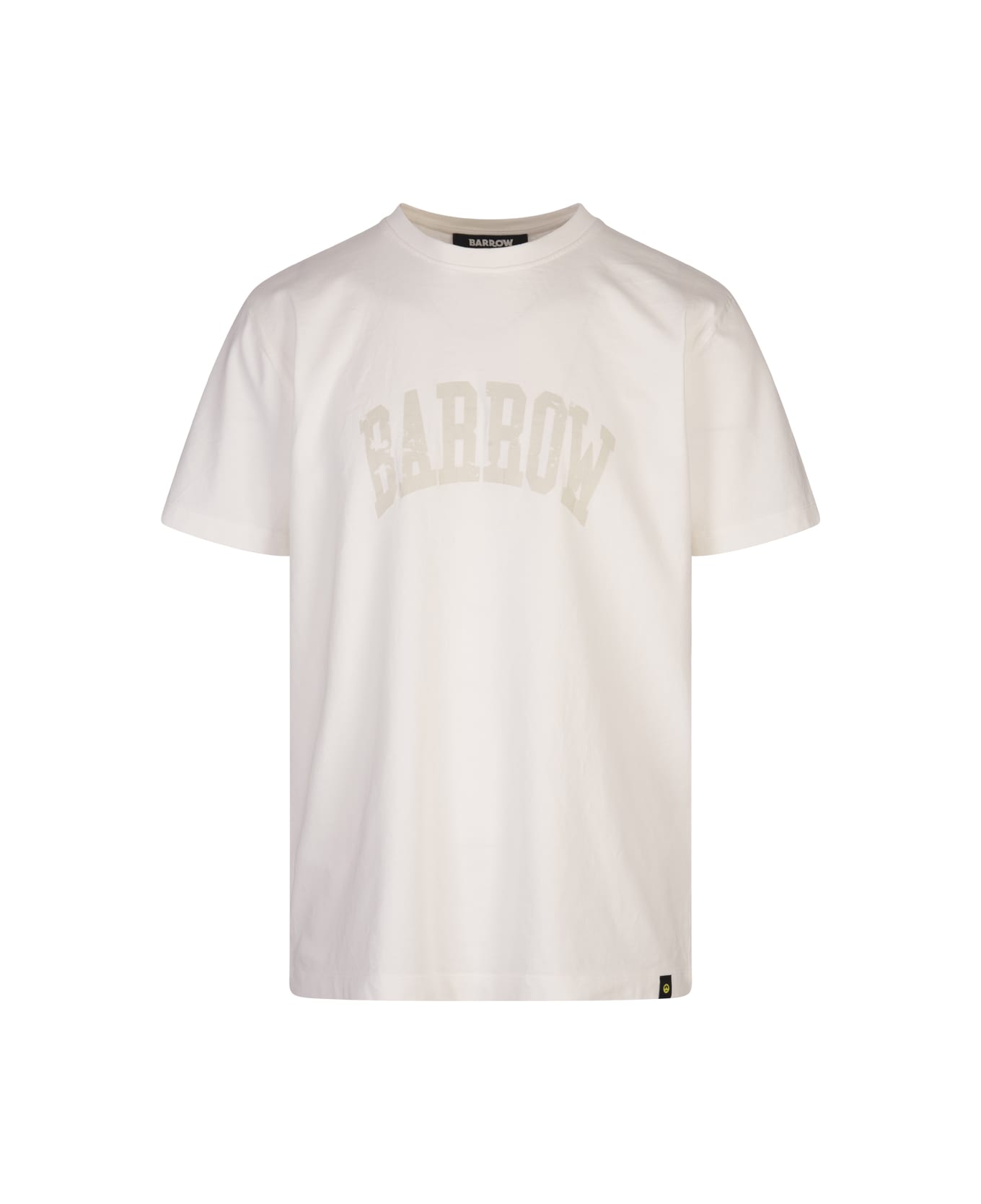 Barrow White T-shirt With Lettering And Graphic Print With Smile - White
