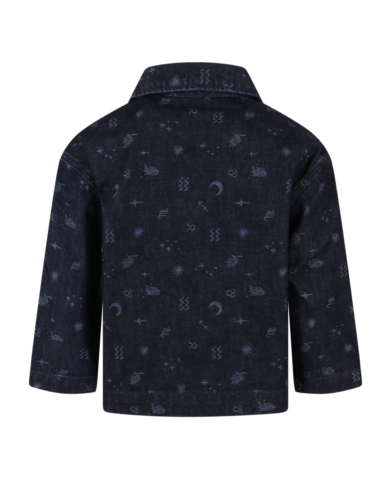 The New Society Blue "cosmos" Shirt For Kids With Zodiac Symbols - Blue