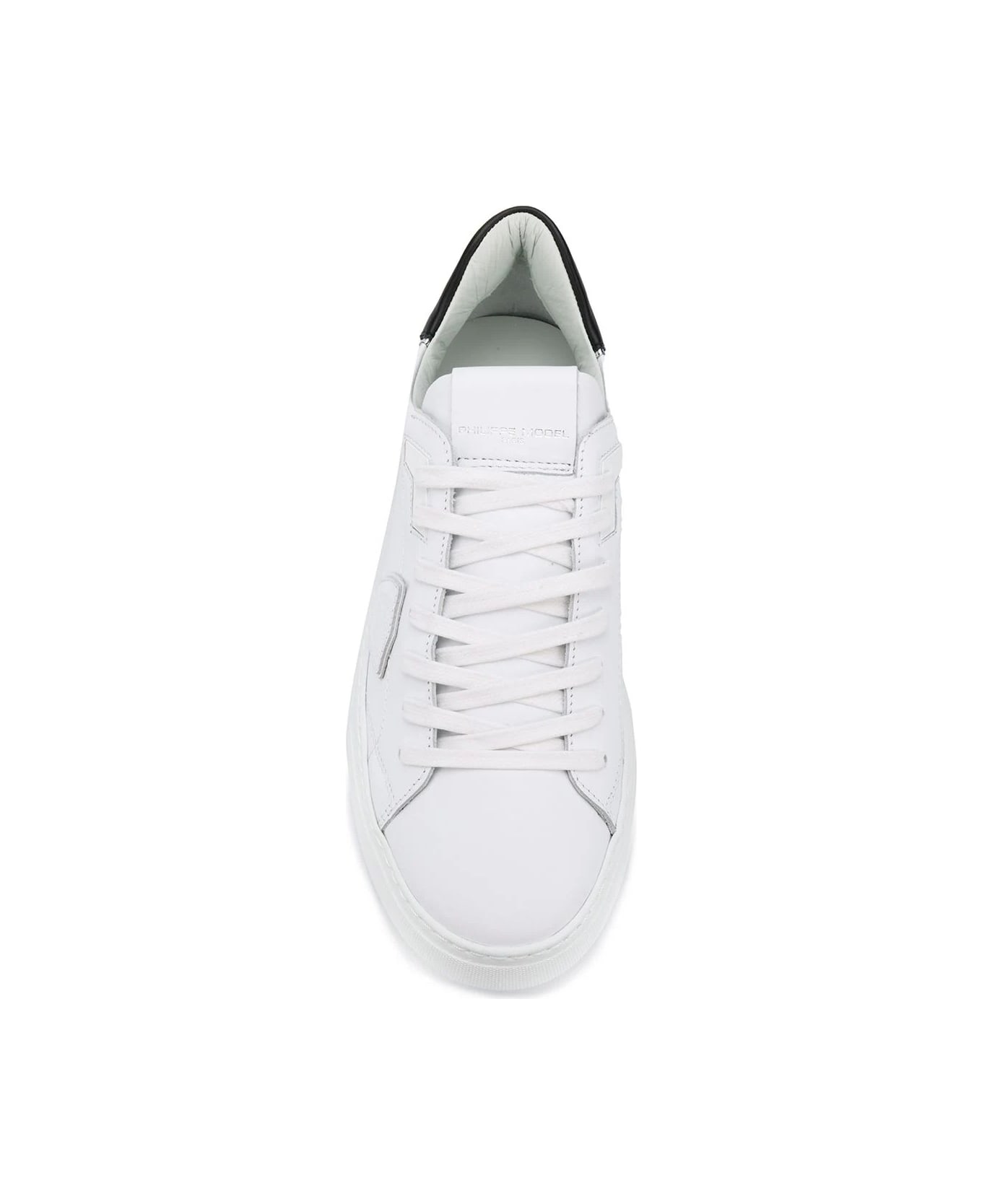 Philippe Model Temple Low Sneakers - White And Black - White