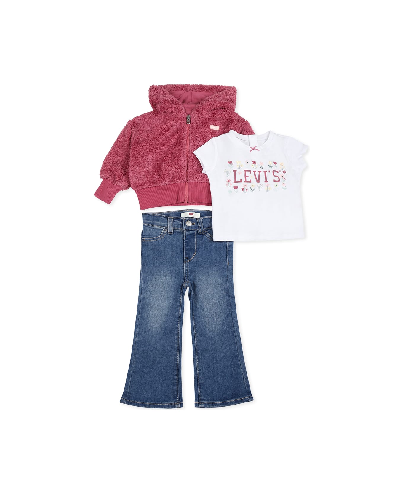 Levi
s Pink Suit For Baby Girl With Bear - Multicolor