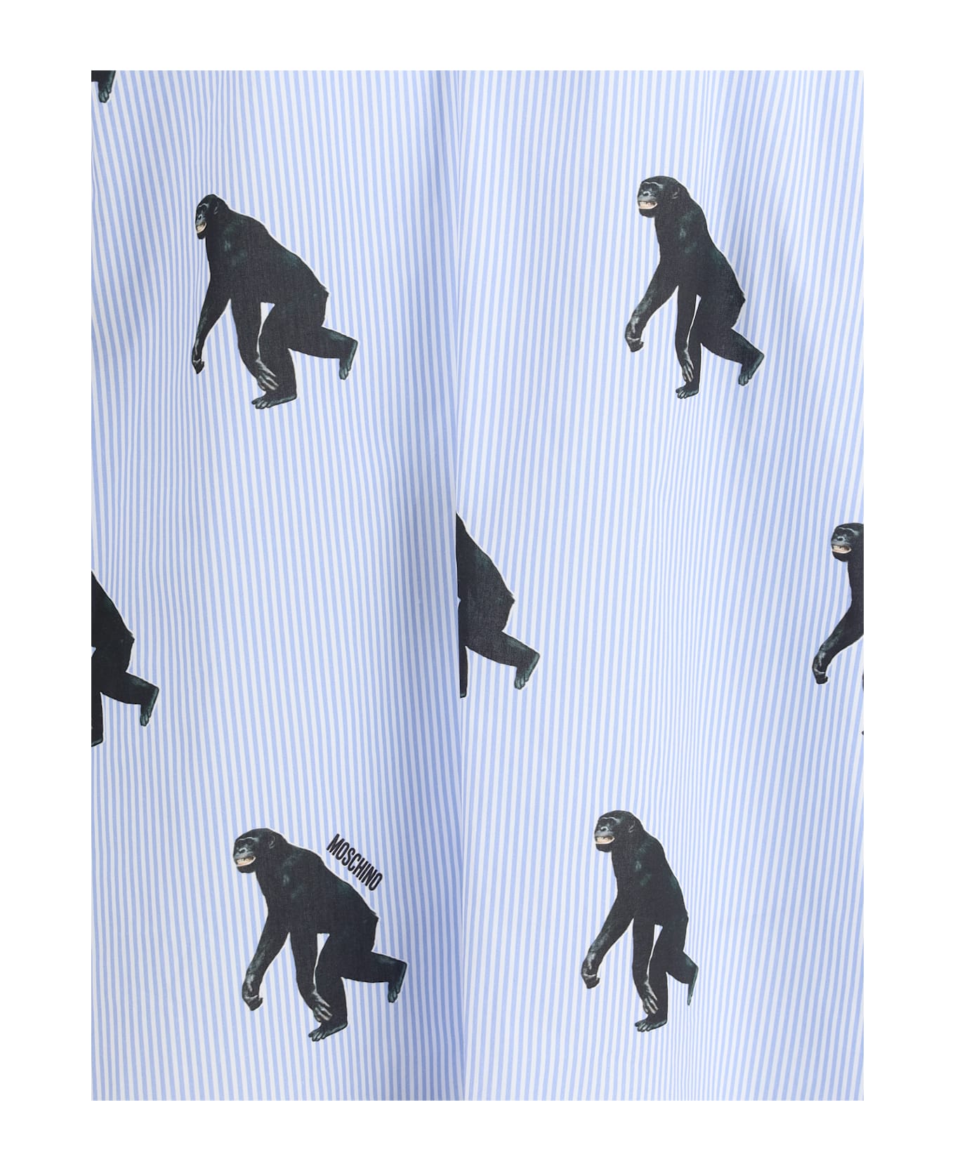 Moschino Printed Short Sleeve Shirt - BLUE/WHITE